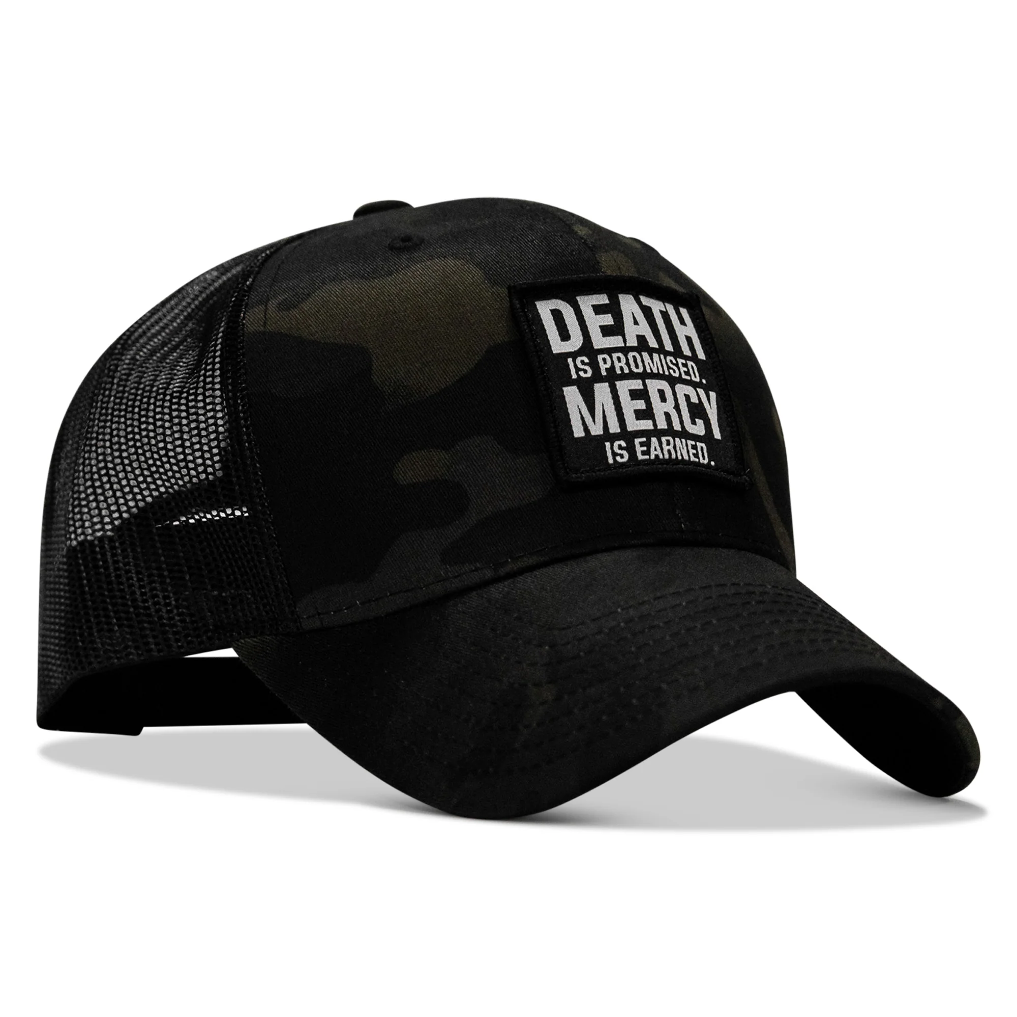 Death Is Promised. Mercy Is Earned Patch Snapback Hat - Image 8