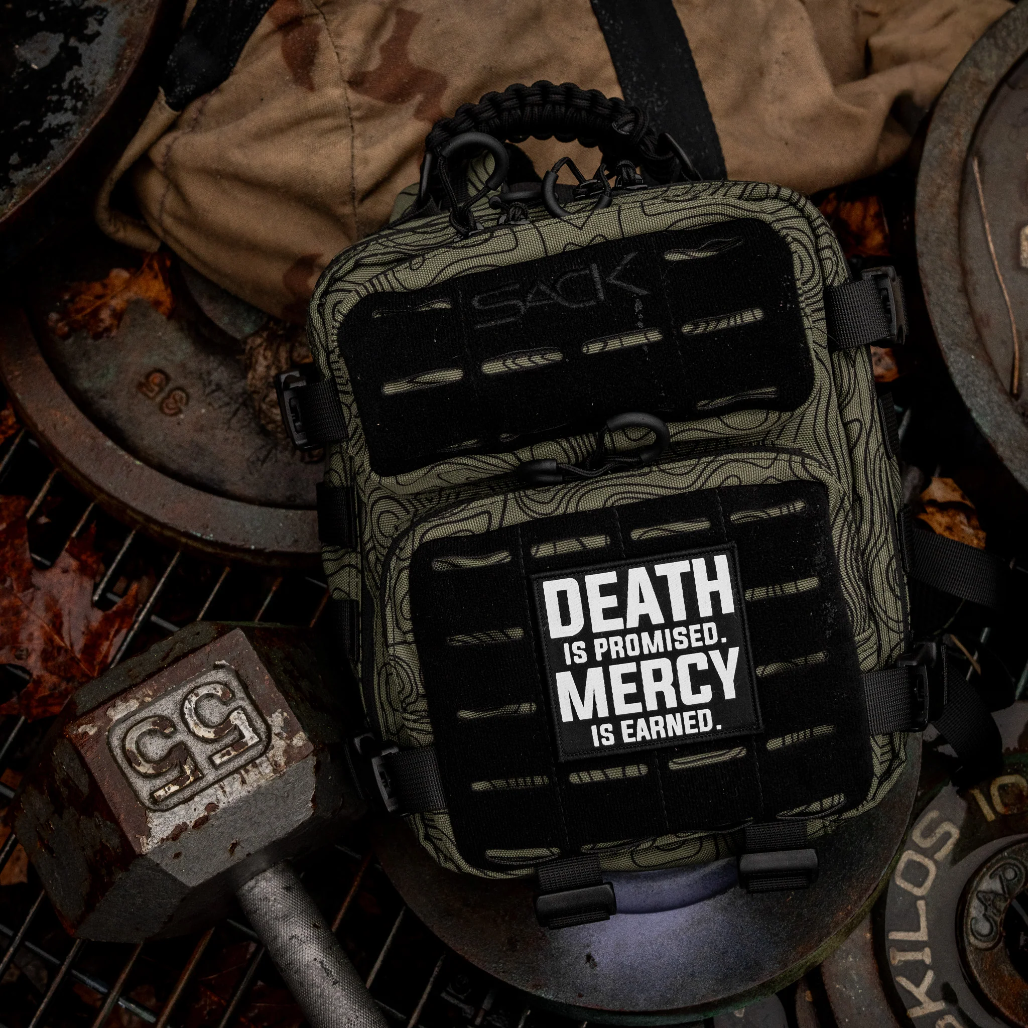 Death Is Promised. Mercy Is Earned Velcro Patch - Image 2