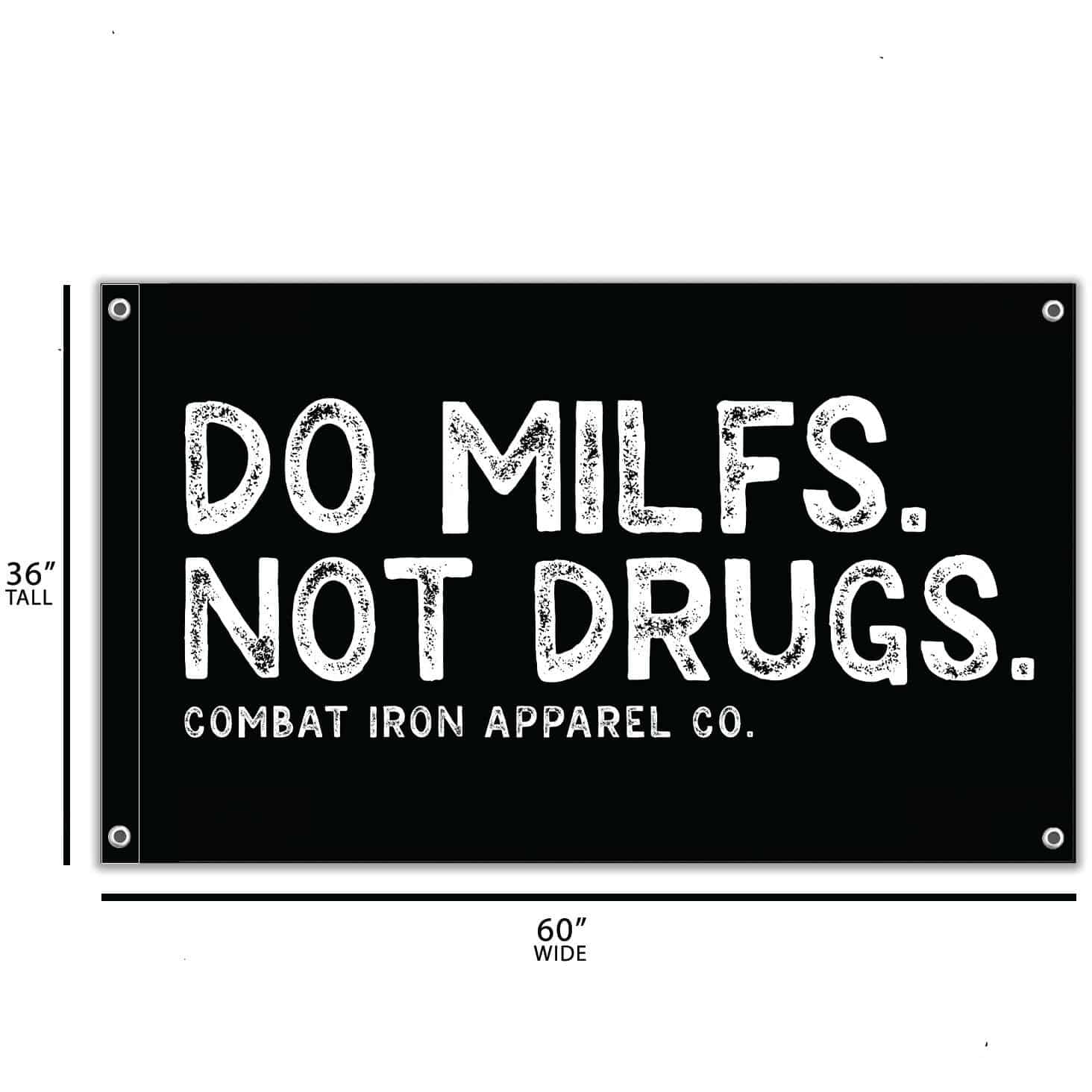 DO MILFS. NOT DRUGS. 3' X 5' Wall Flag - Image 3