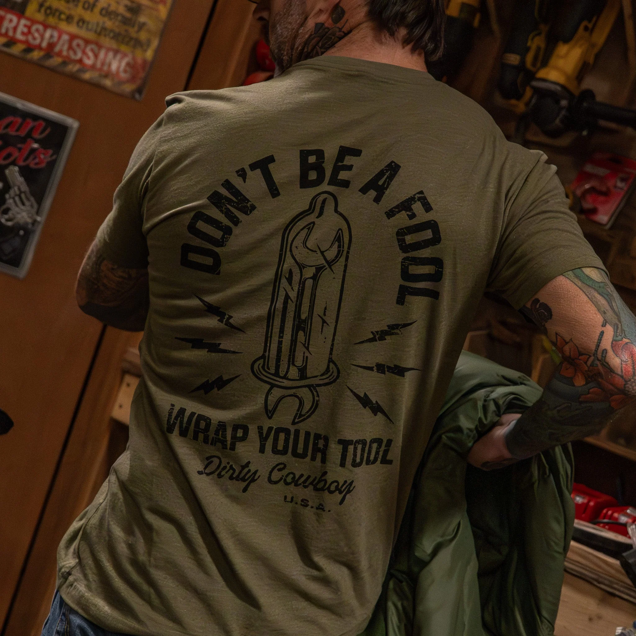 Don't Be a Fool. Wrap Your Tool Men's T-Shirt - Image 13
