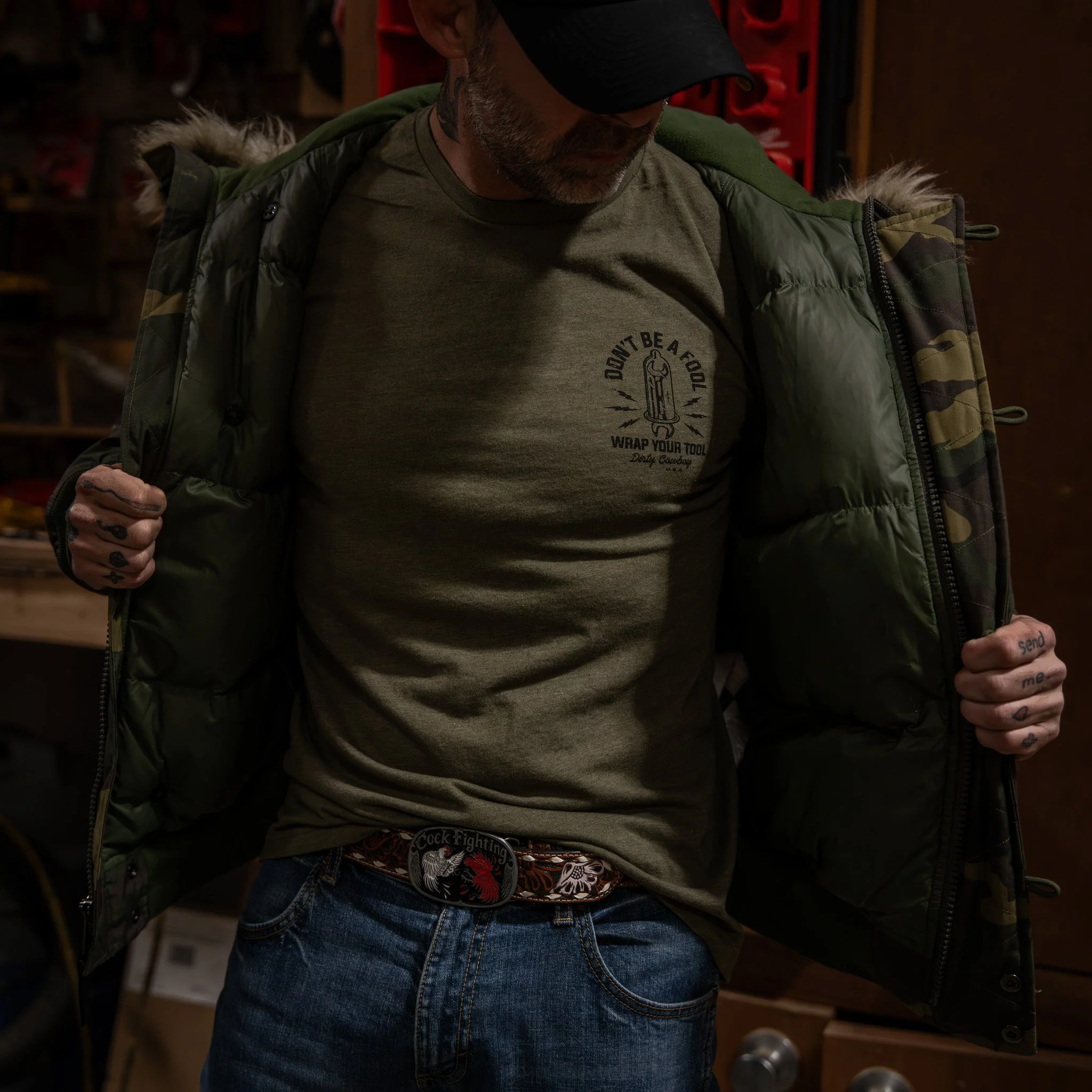 Don't Be a Fool. Wrap Your Tool Men's T-Shirt - Image 17