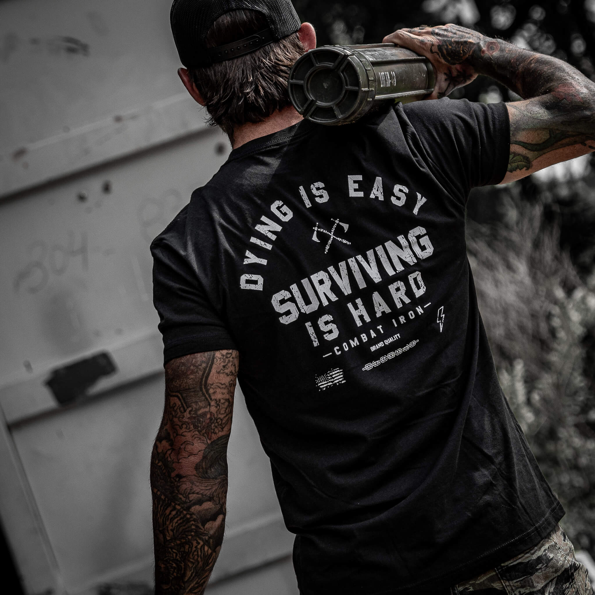 Dying is Easy. Surviving Is Hard Men's T-Shirt - Image 3