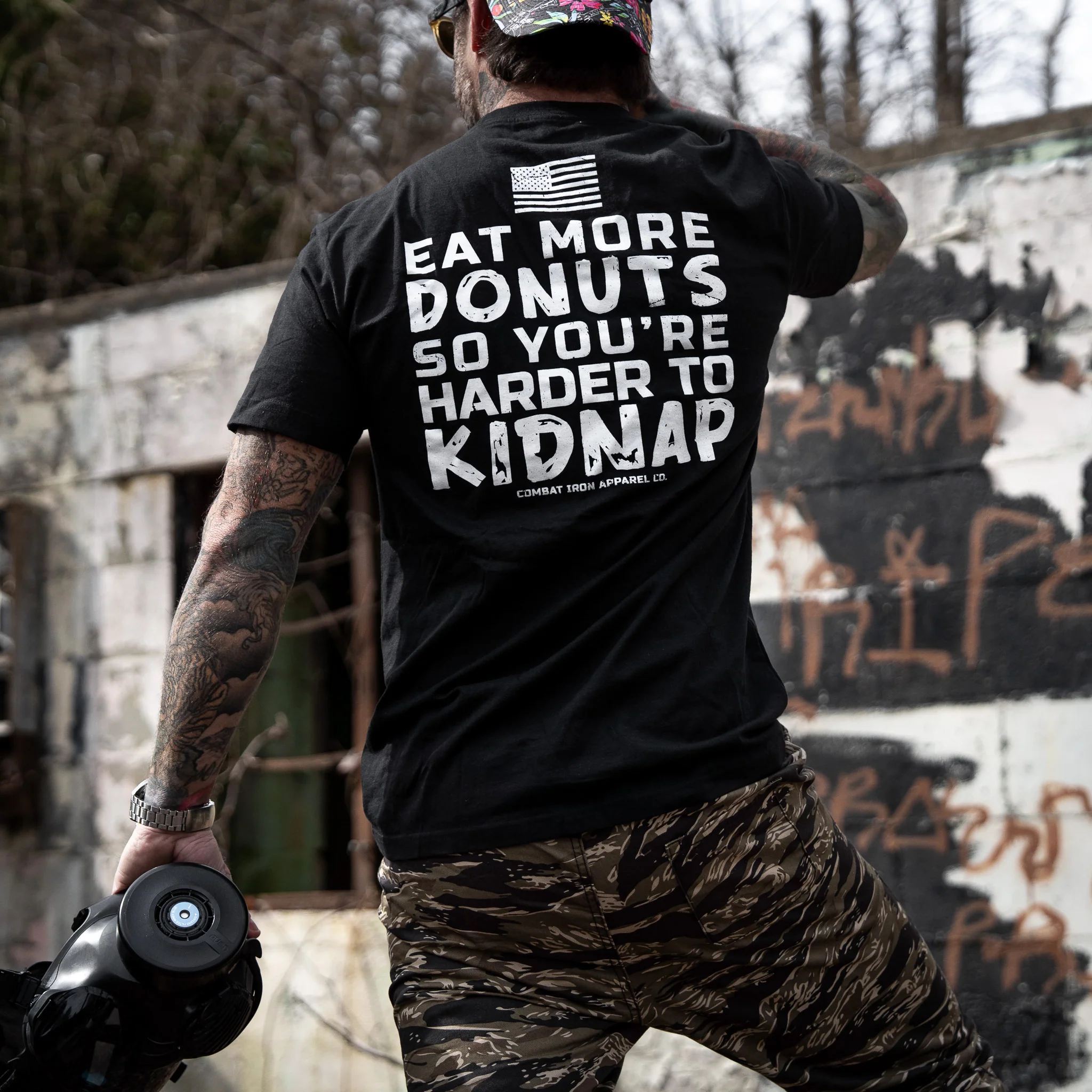 Eat More Donuts So You're Harder To Kidnap Men's T-Shirt - Image 5