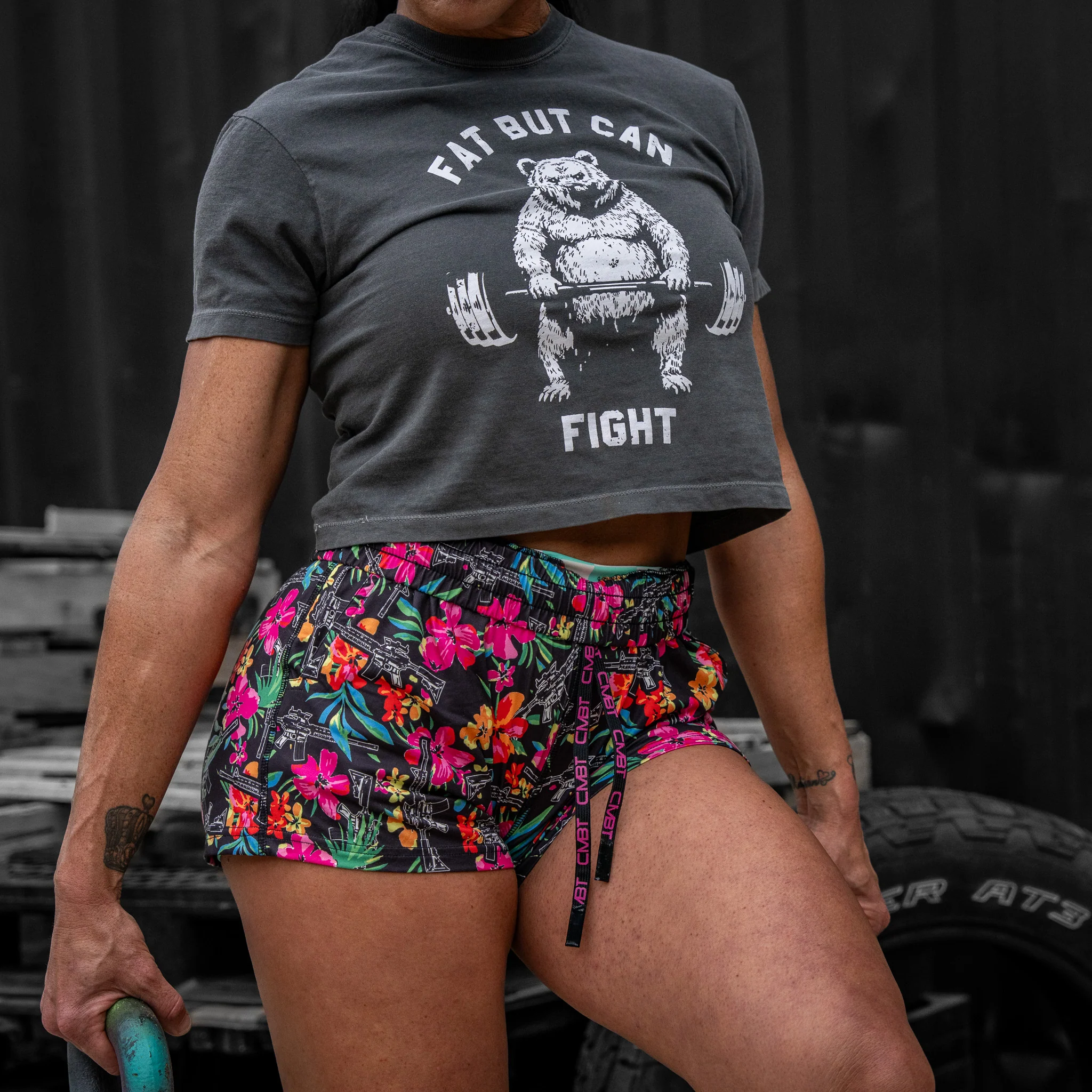 Fat But Can Fight Women's Heavyweight Crop Tee - Image 20