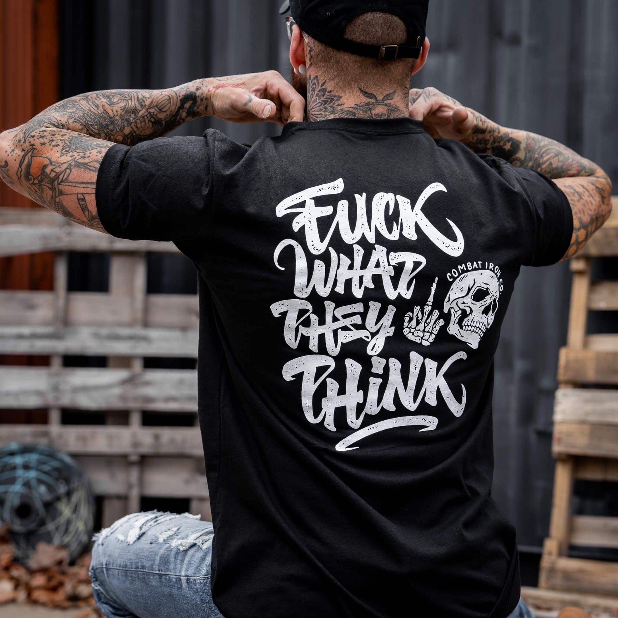 Fuck What They Think Skull Men's T-Shirt - Image 4