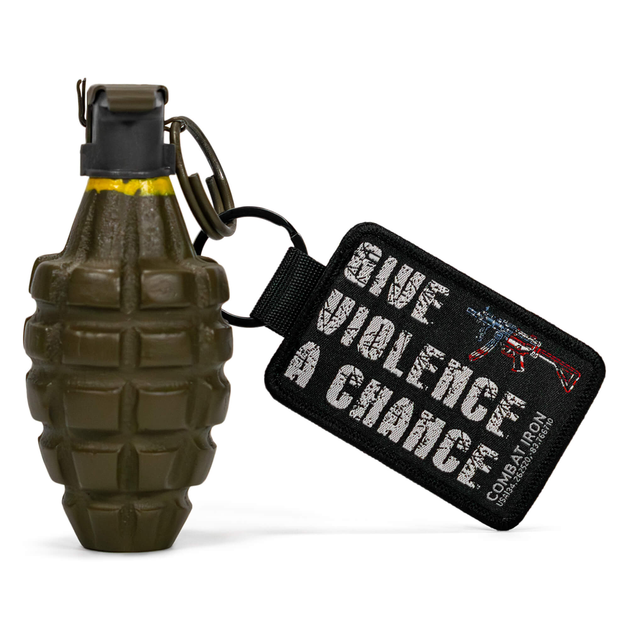 Give Violence A Chance Flight Tag Keychain