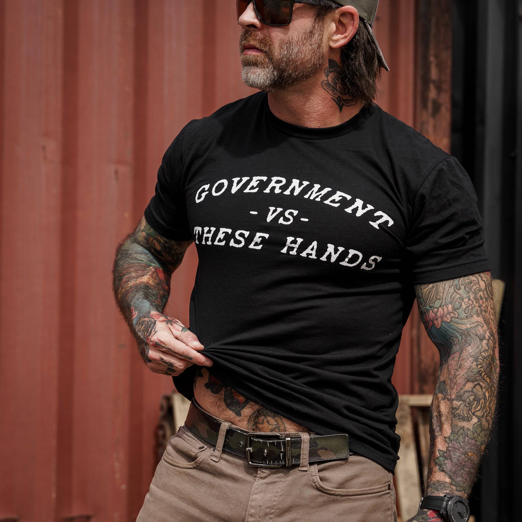 Government -vs- These Hands Men's T-Shirt - Image 2