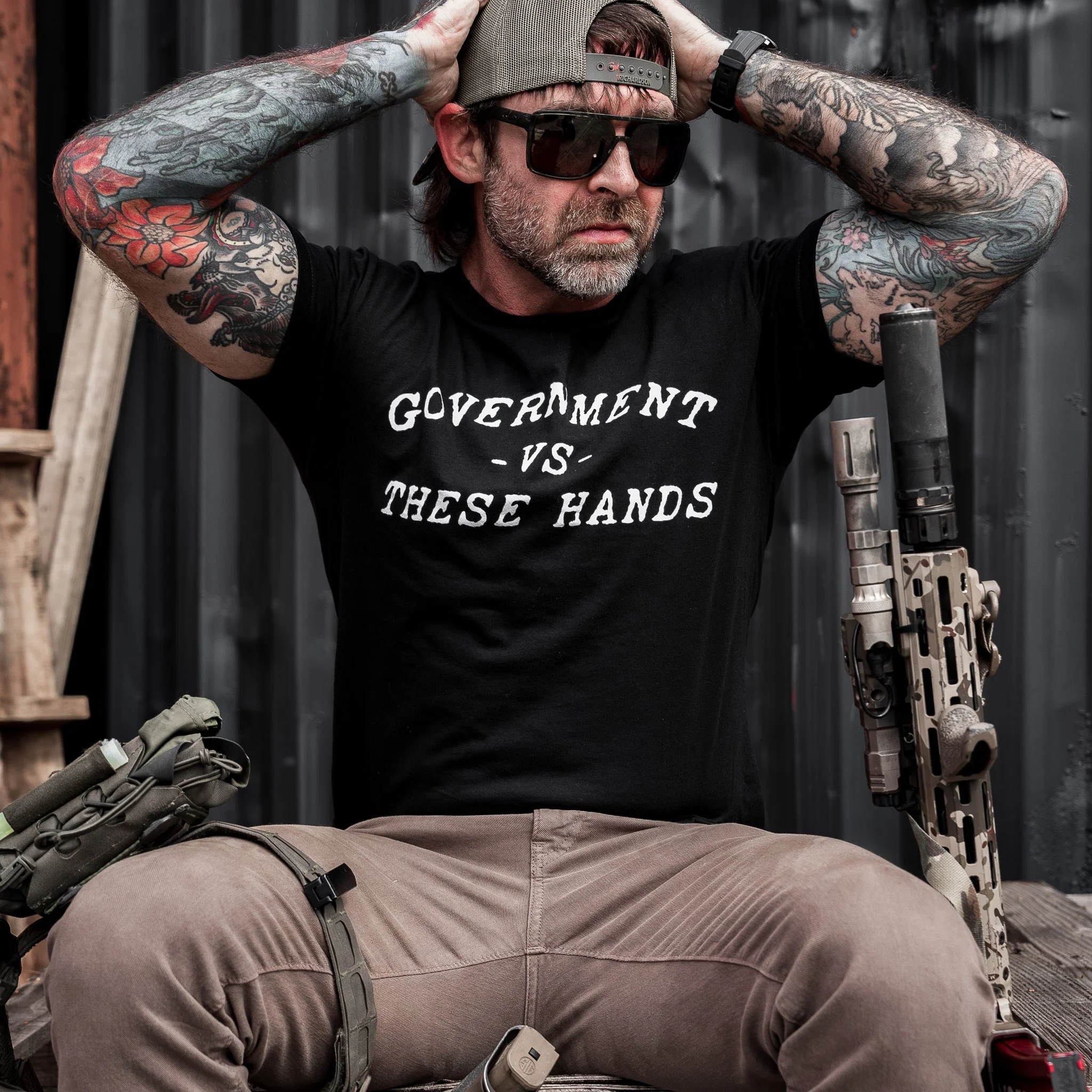 Government -vs- These Hands Men's T-Shirt - Image 4
