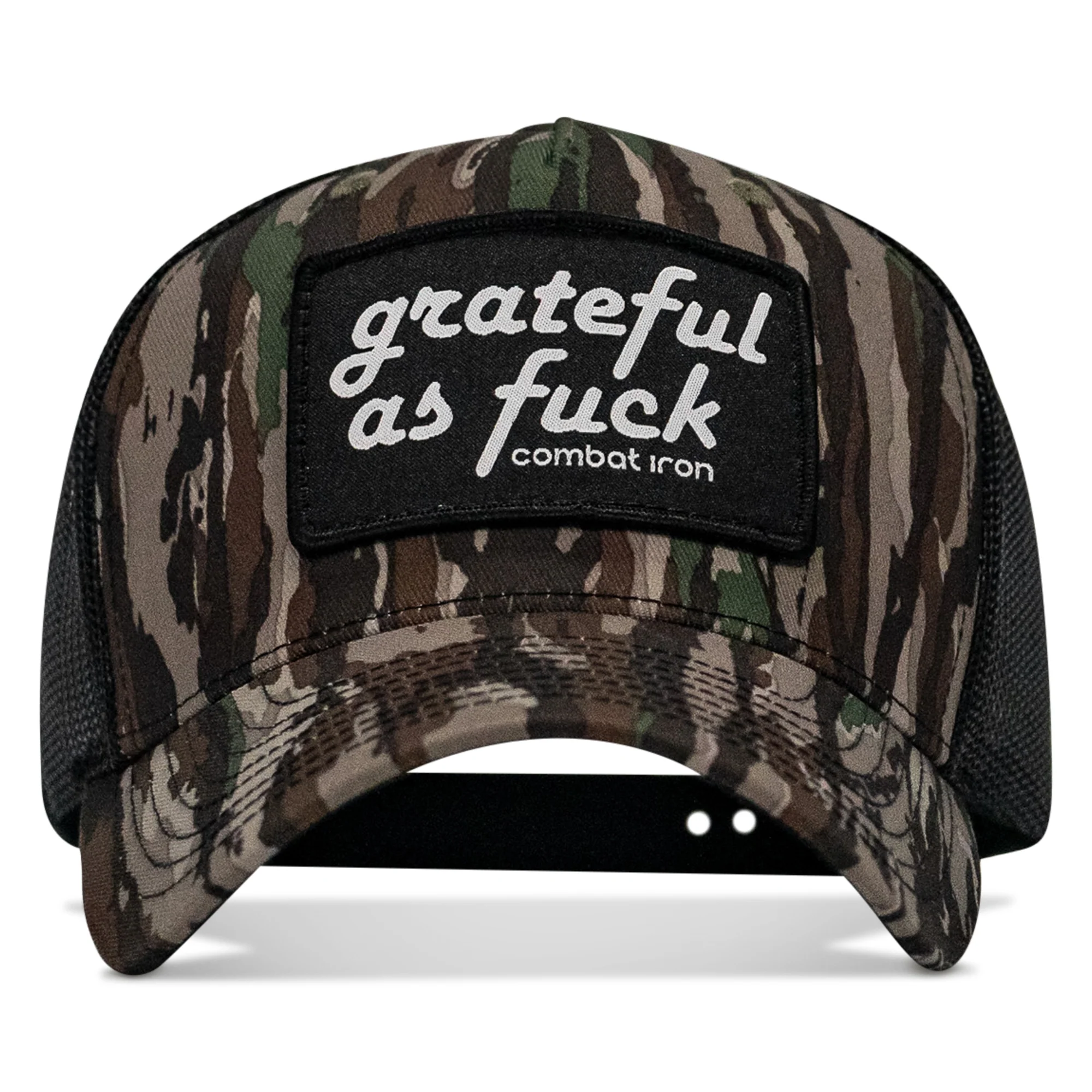 Grateful As F*ck Patch Mesh Snapback Hat - Image 12