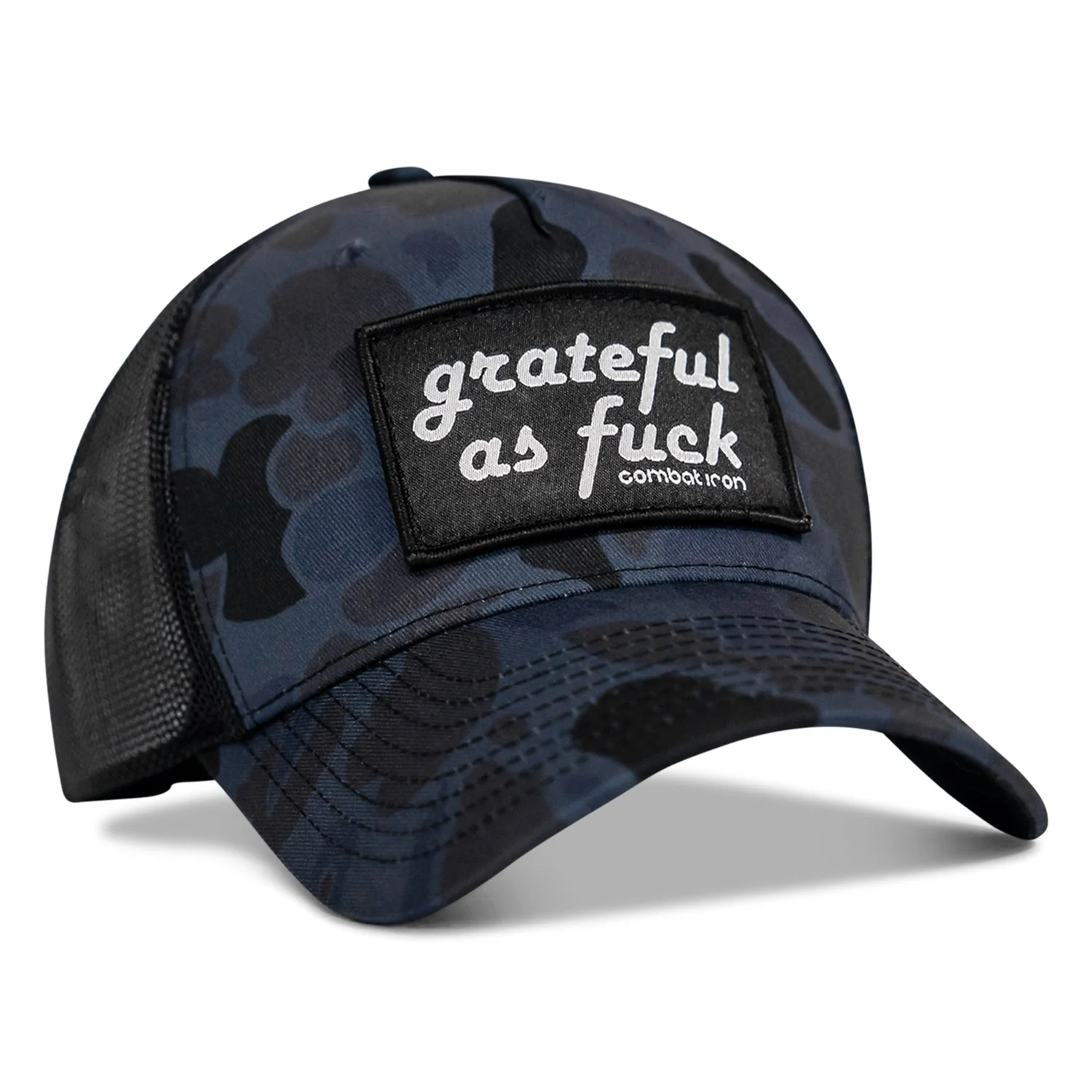 Grateful As F*ck Patch Mesh Snapback Hat - Image 5