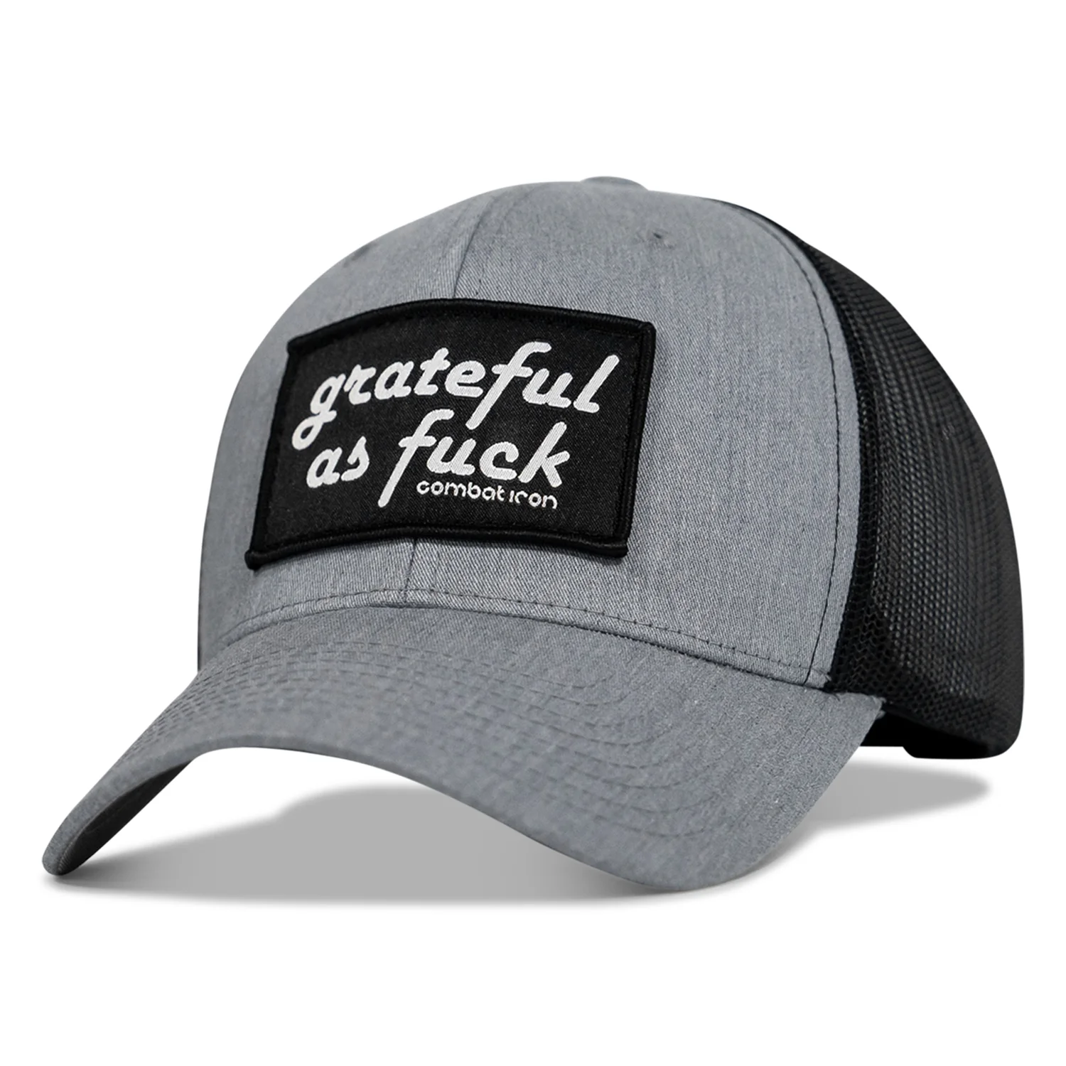 Grateful As F*ck Patch Mesh Snapback Hat - Image 8