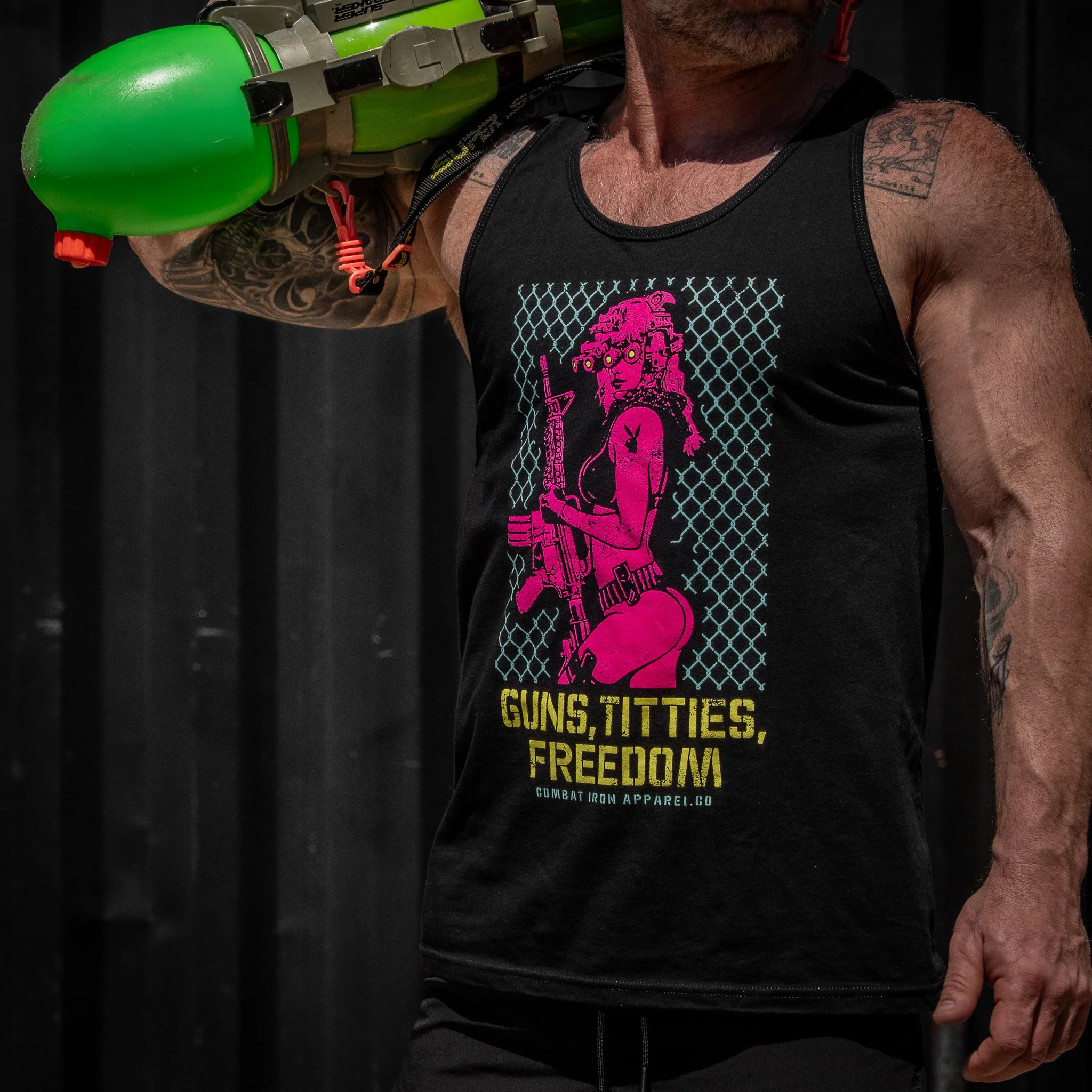 Guns, Titties, Freedom: Tactical Temptation Men's Tank - Image 4