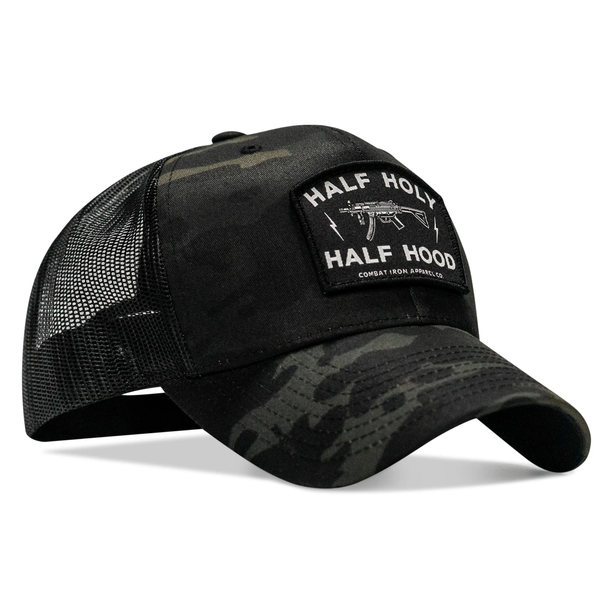 Half Holy. Half Hood. Patch Snapback Hat - Image 16