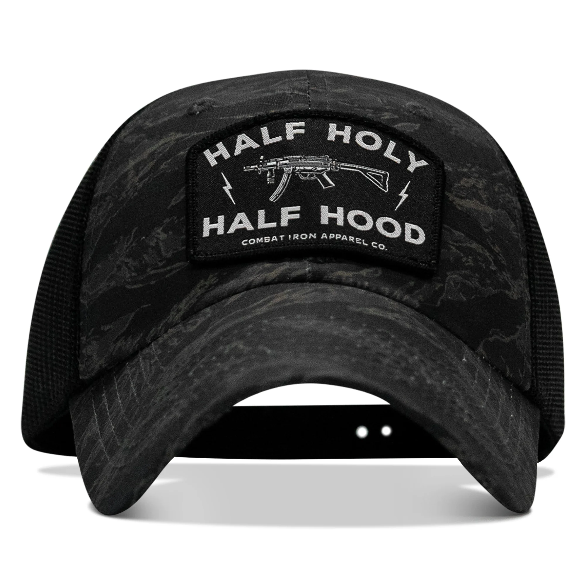 Half Holy. Half Hood Patch. Tactical Ripstop Mesh Snapback Hat