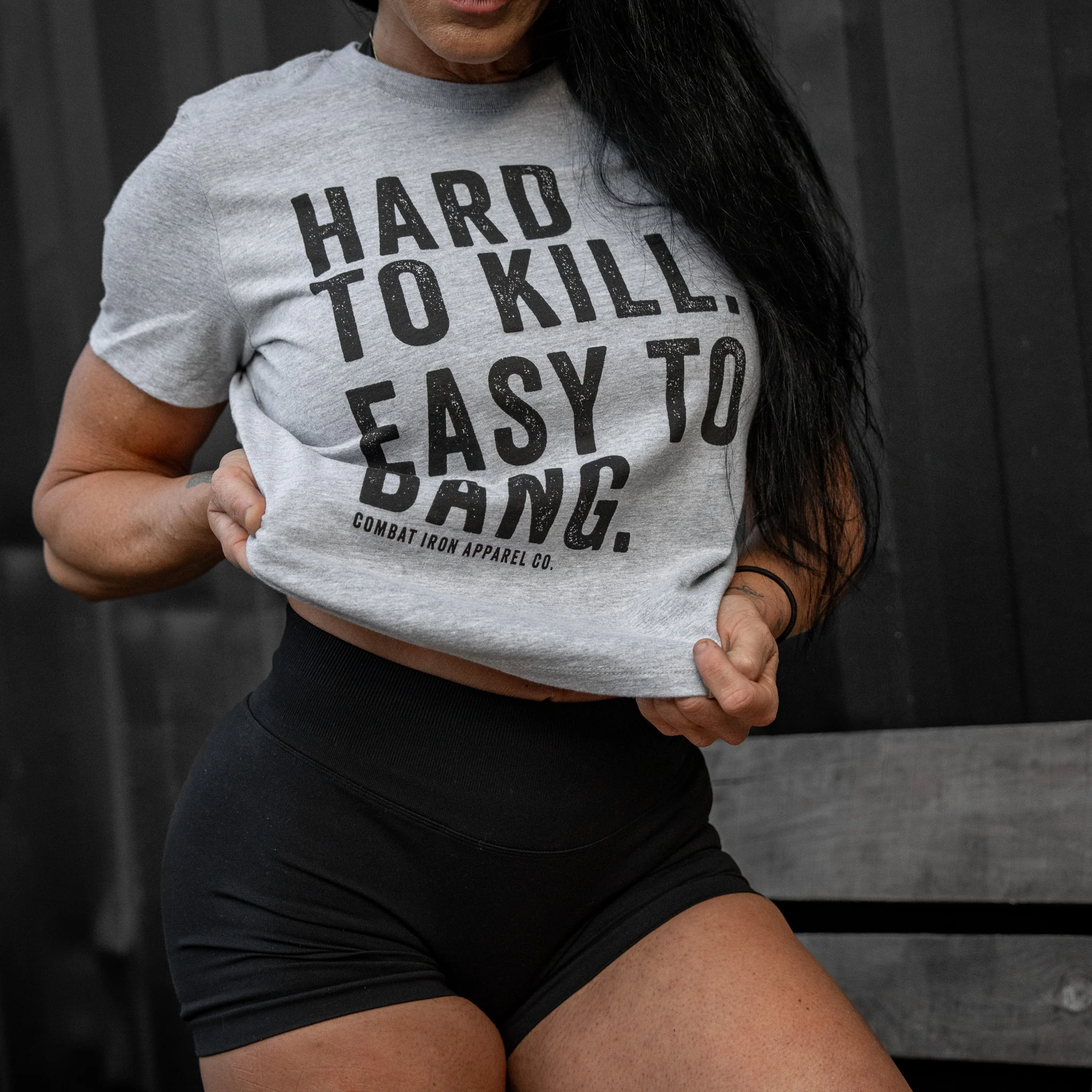 Hard To Kill. Easy To Bang. Women's Crop T-Shirt - Image 6