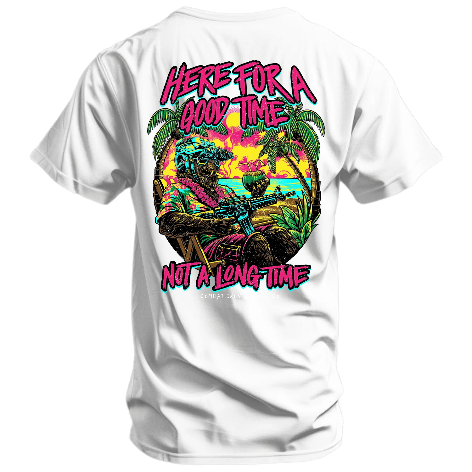 Here For A Good Time. Not A Long Time. Retro Summer Edition Men's T-Shirt - Image 2