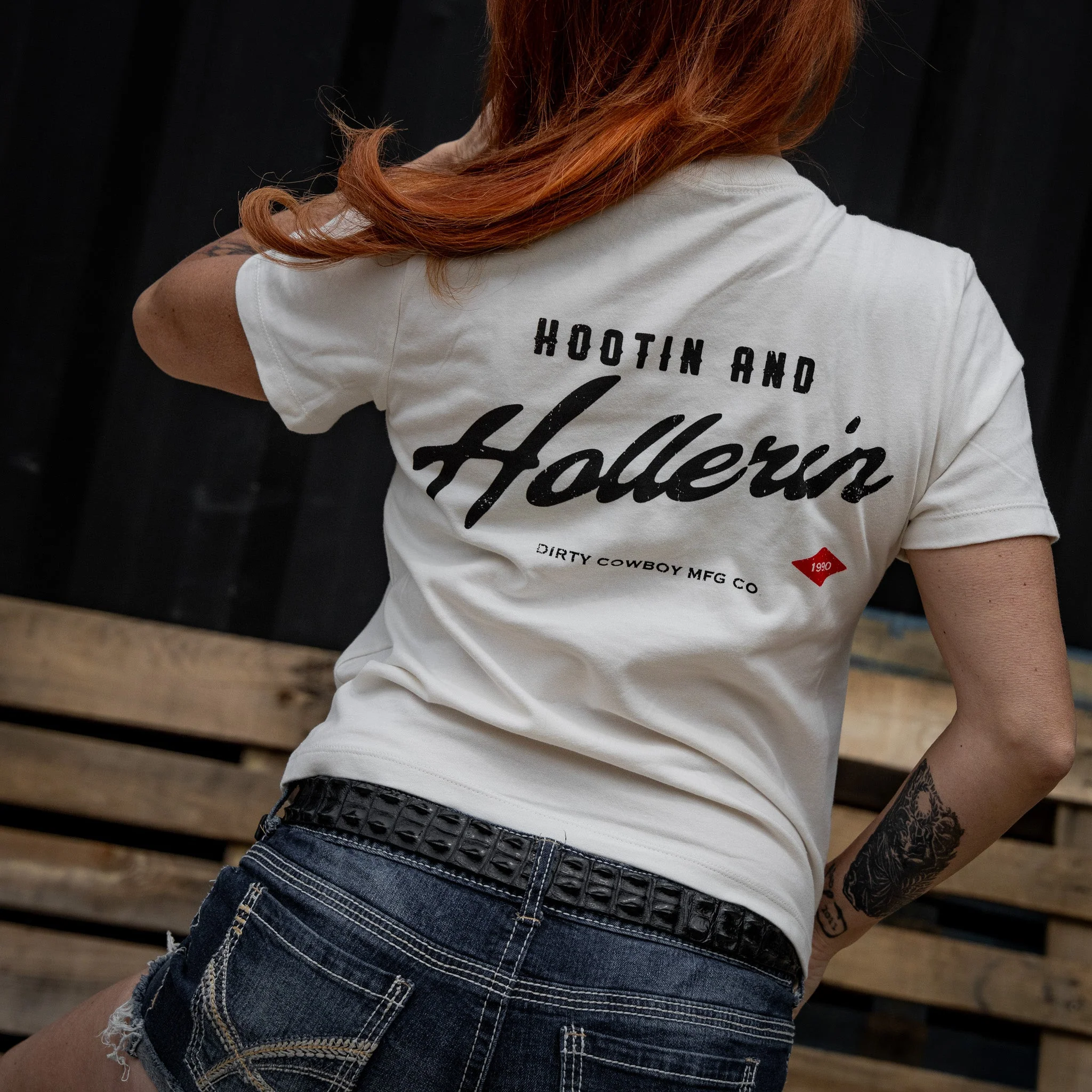 Hootin And Hollerin' Ladies Cropped T-Shirt - Image 5