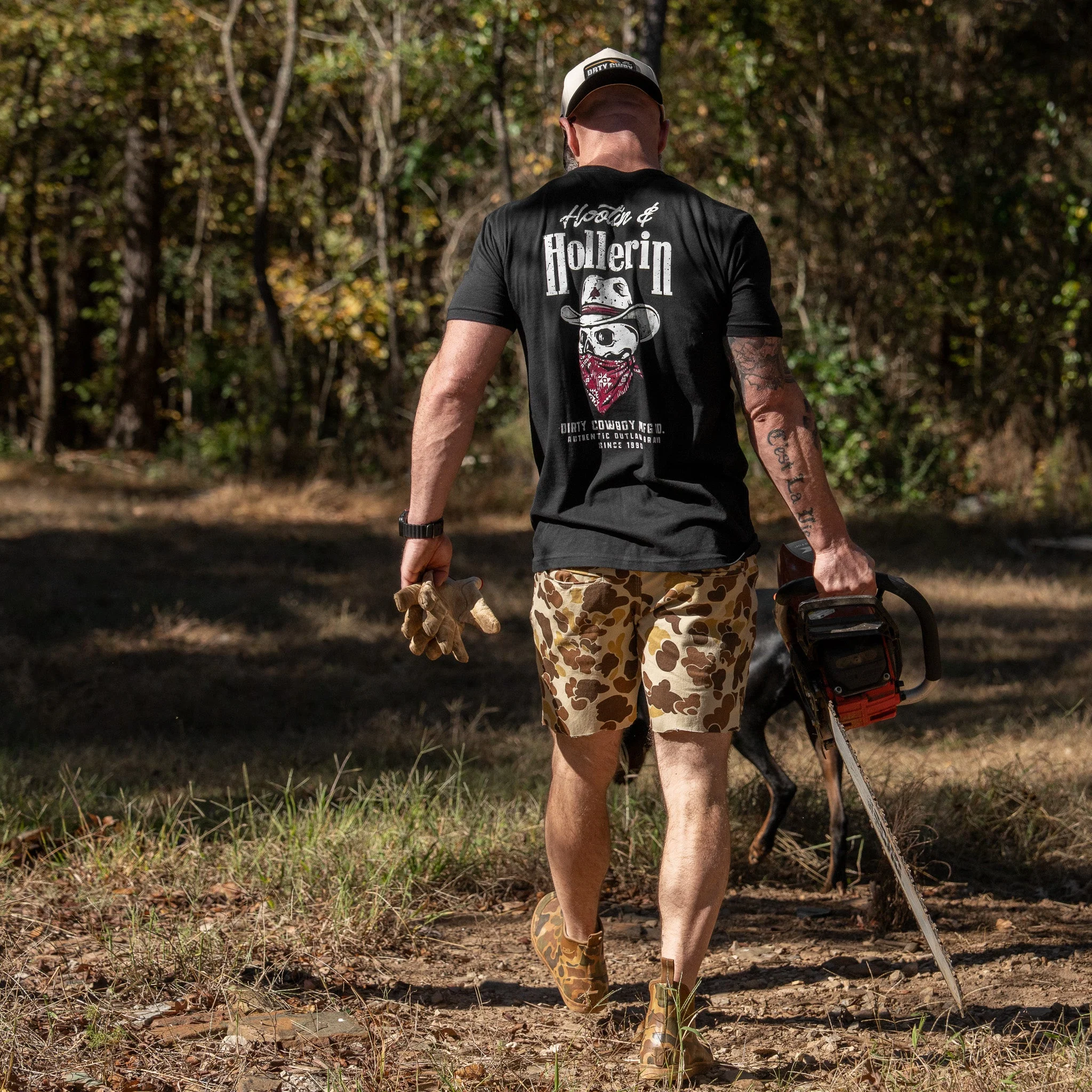 Hootin' And Hollern' Cowboy Skull Men's T-Shirt - Image 6