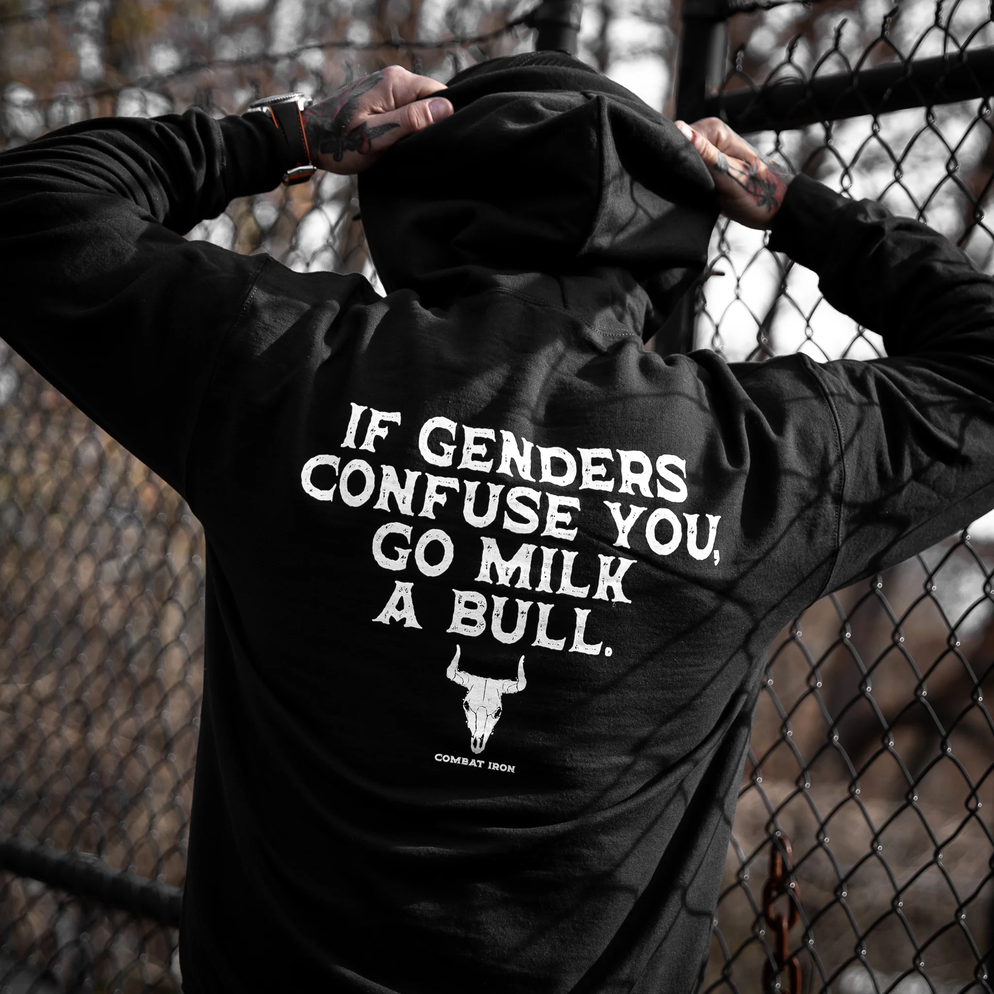 If Genders Confuse You, Go Milk a Bull Men's Hoodie - Image 5