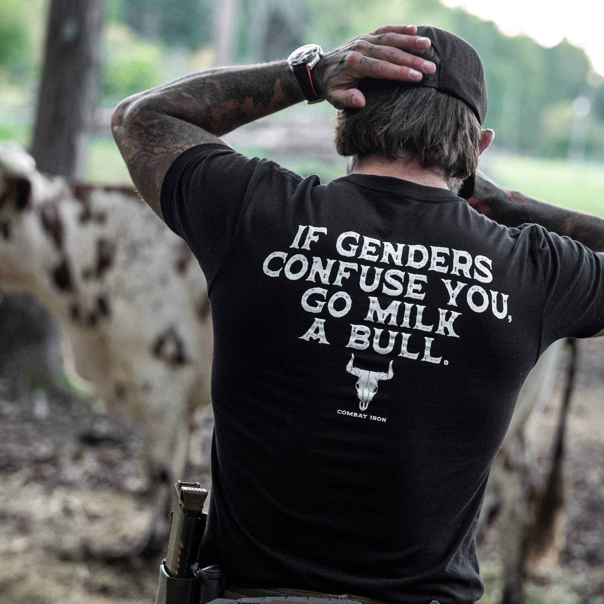 If Genders Confuse You, Go Milk a Bull Men's T-Shirt - Image 8