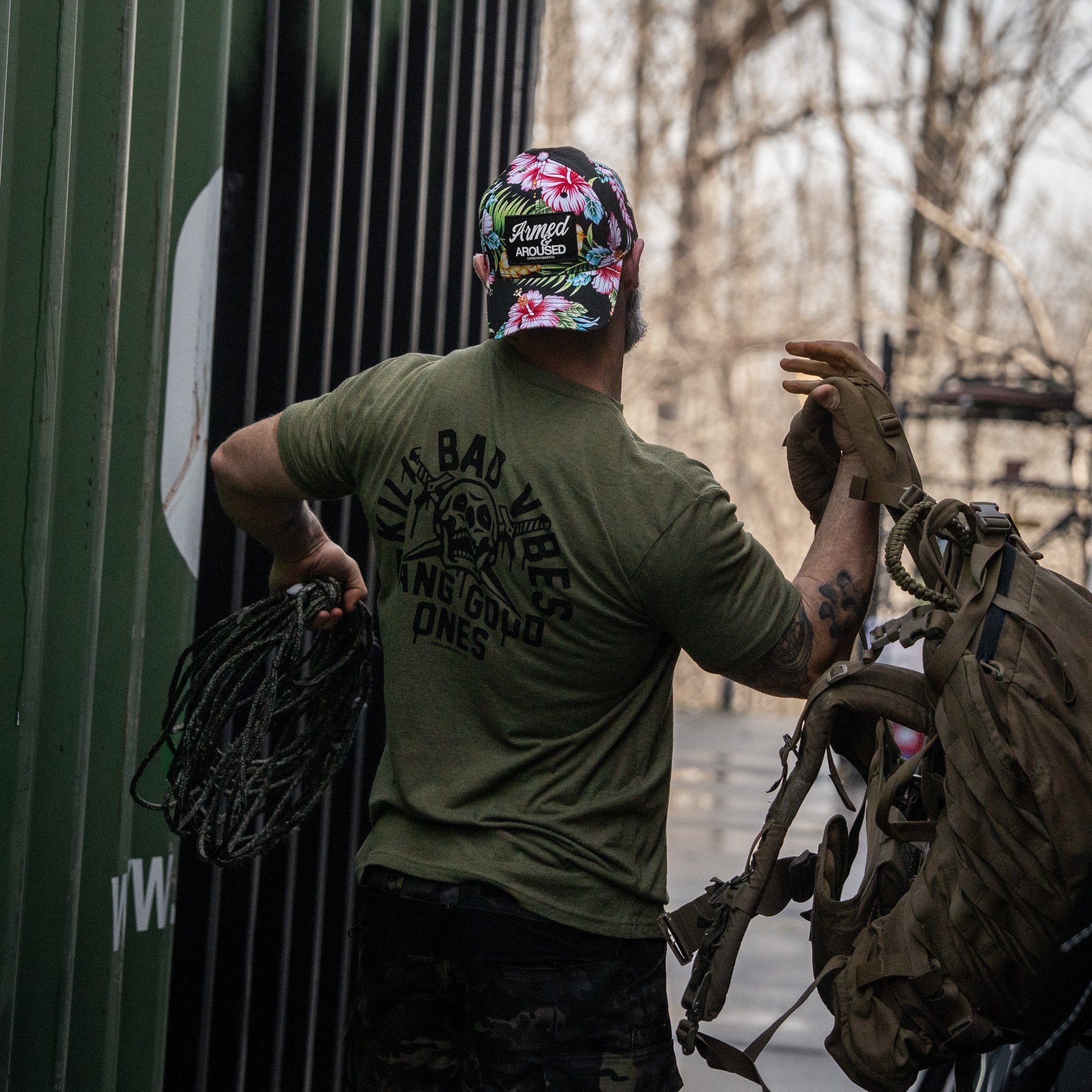 Kill Bad Vibes. Bang Good Ones Skull Men's T-Shirt - Image 13