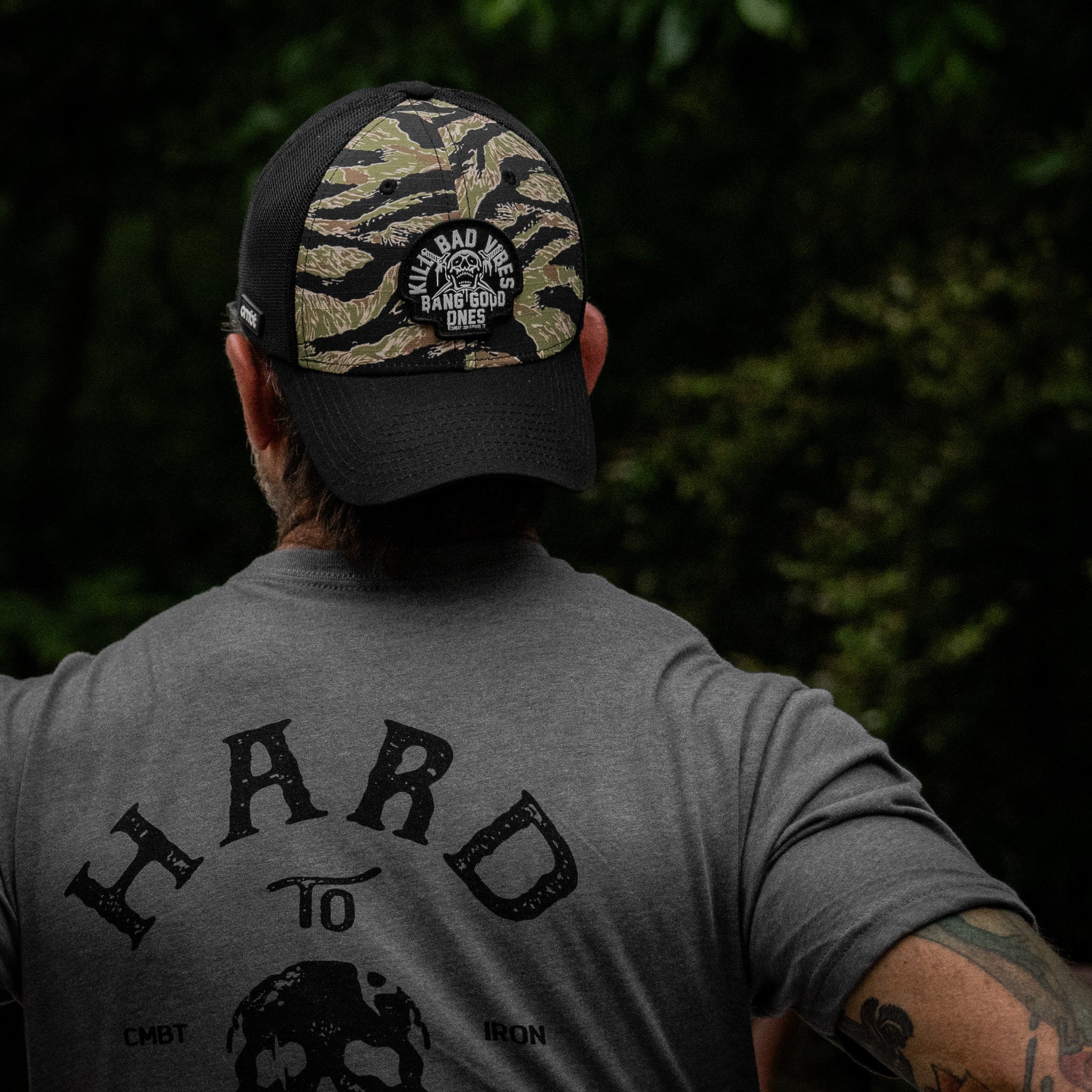 Kill Bad Vibes Skull Patch Original Ripstop Snapback Hat - Image 3