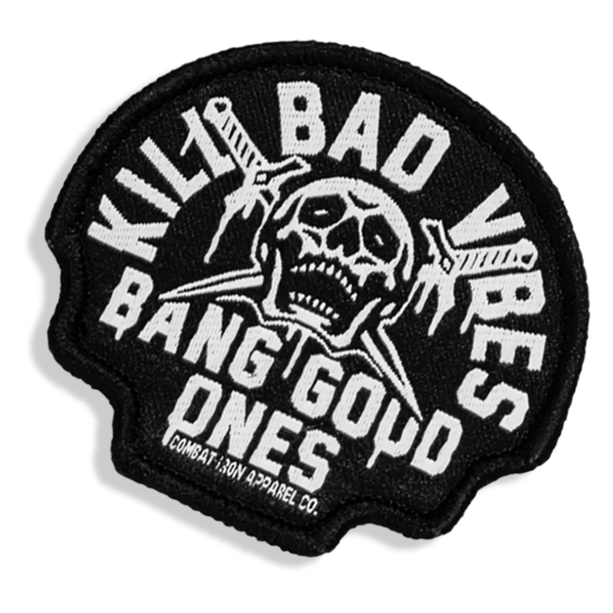 Kill Bad Vibes Skull Velcro Patch - Image 3