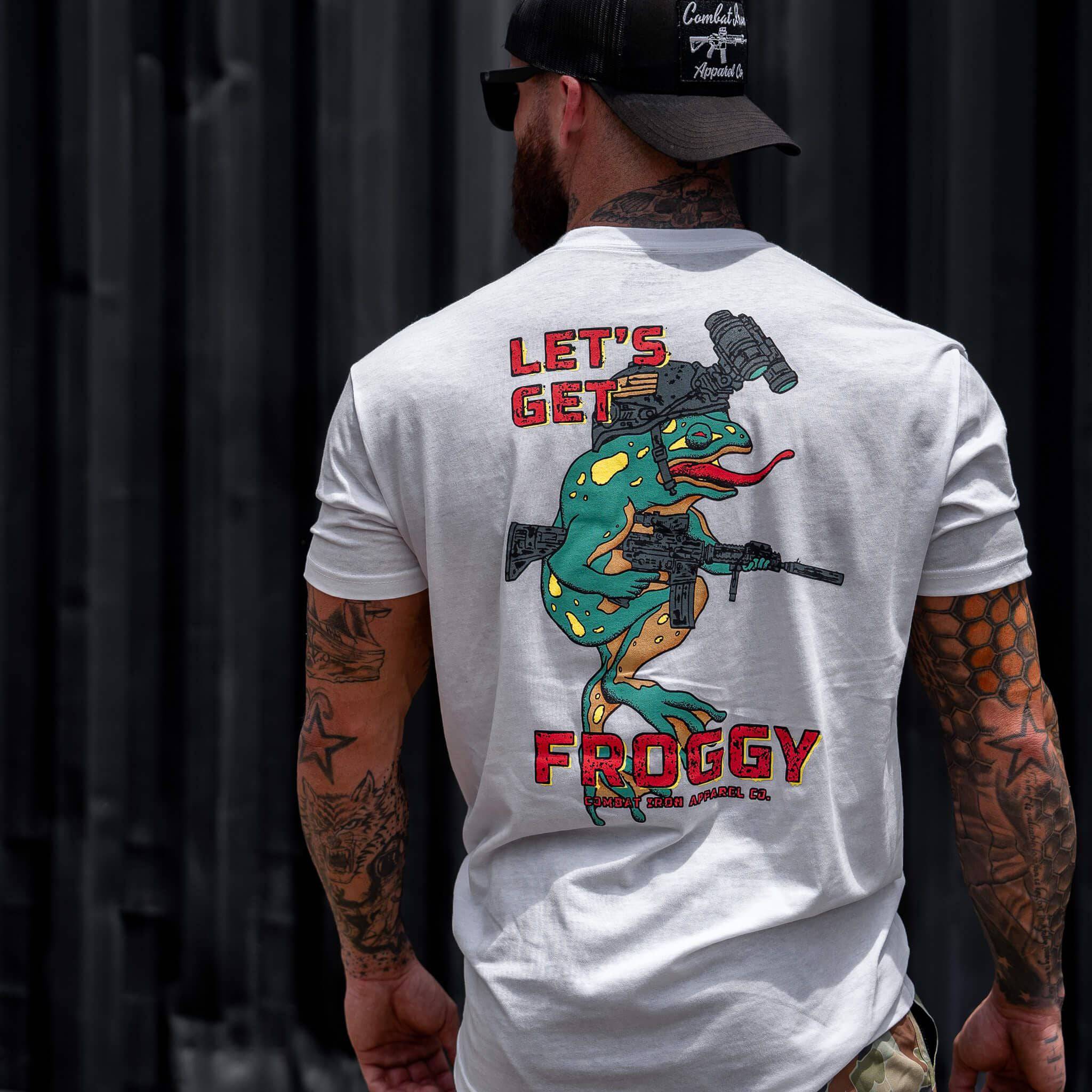 Let's Get Froggy Operator Style Men's T-Shirt - Image 4