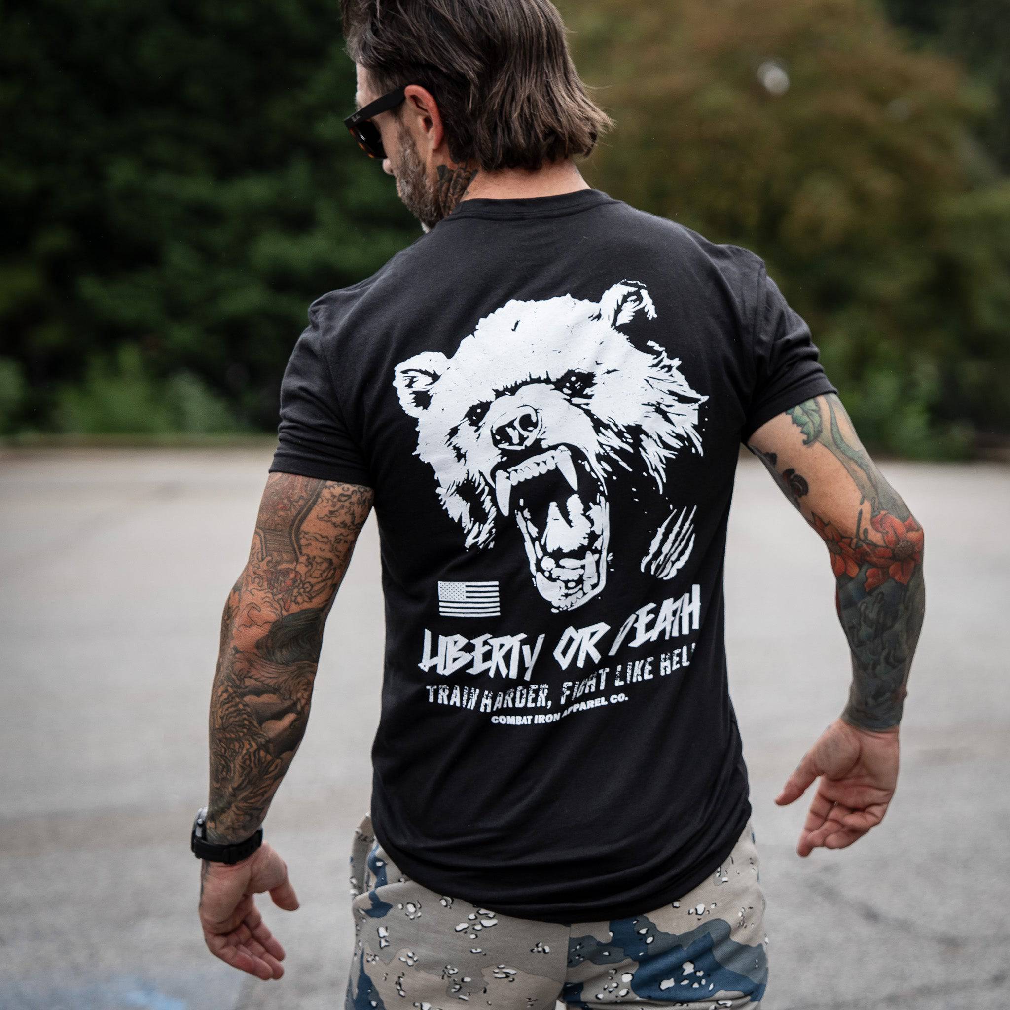 Liberty Or Death Fight Like Hell Men's T-Shirt - Image 4