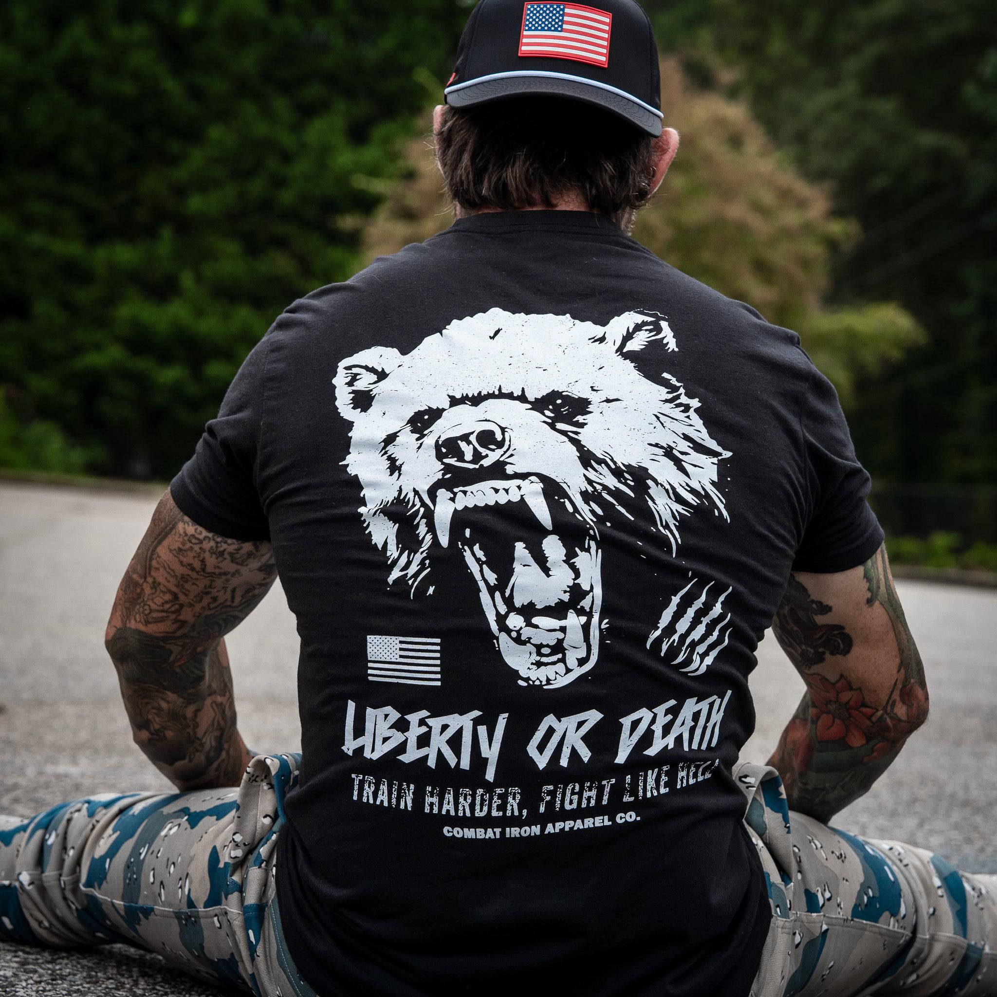 Liberty Or Death Fight Like Hell Men's T-Shirt - Image 6