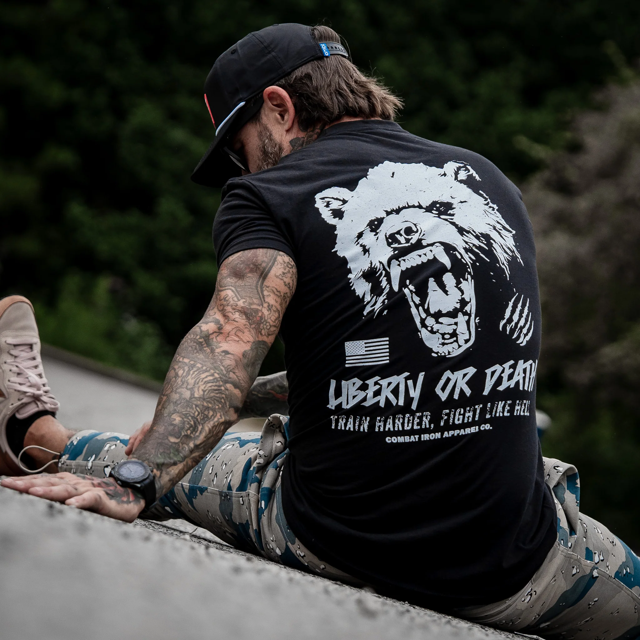 Liberty Or Death Fight Like Hell Men's T-Shirt - Image 7