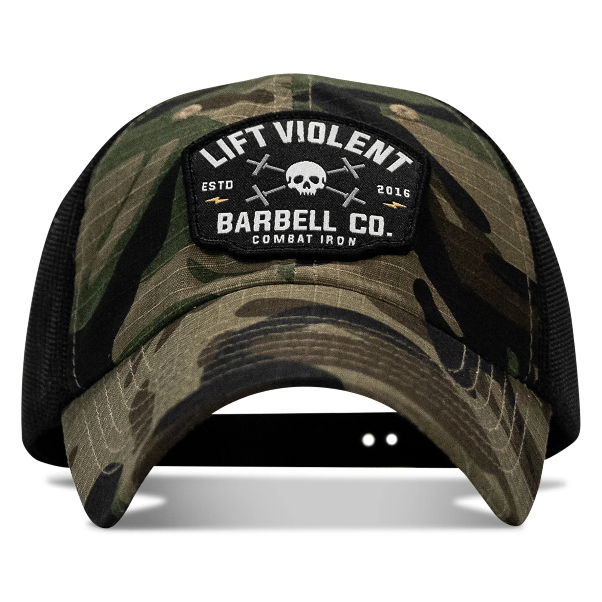Lift Violent Barbell Co Patch. Tactical Ripstop Mesh Snapback Hat - Image 6