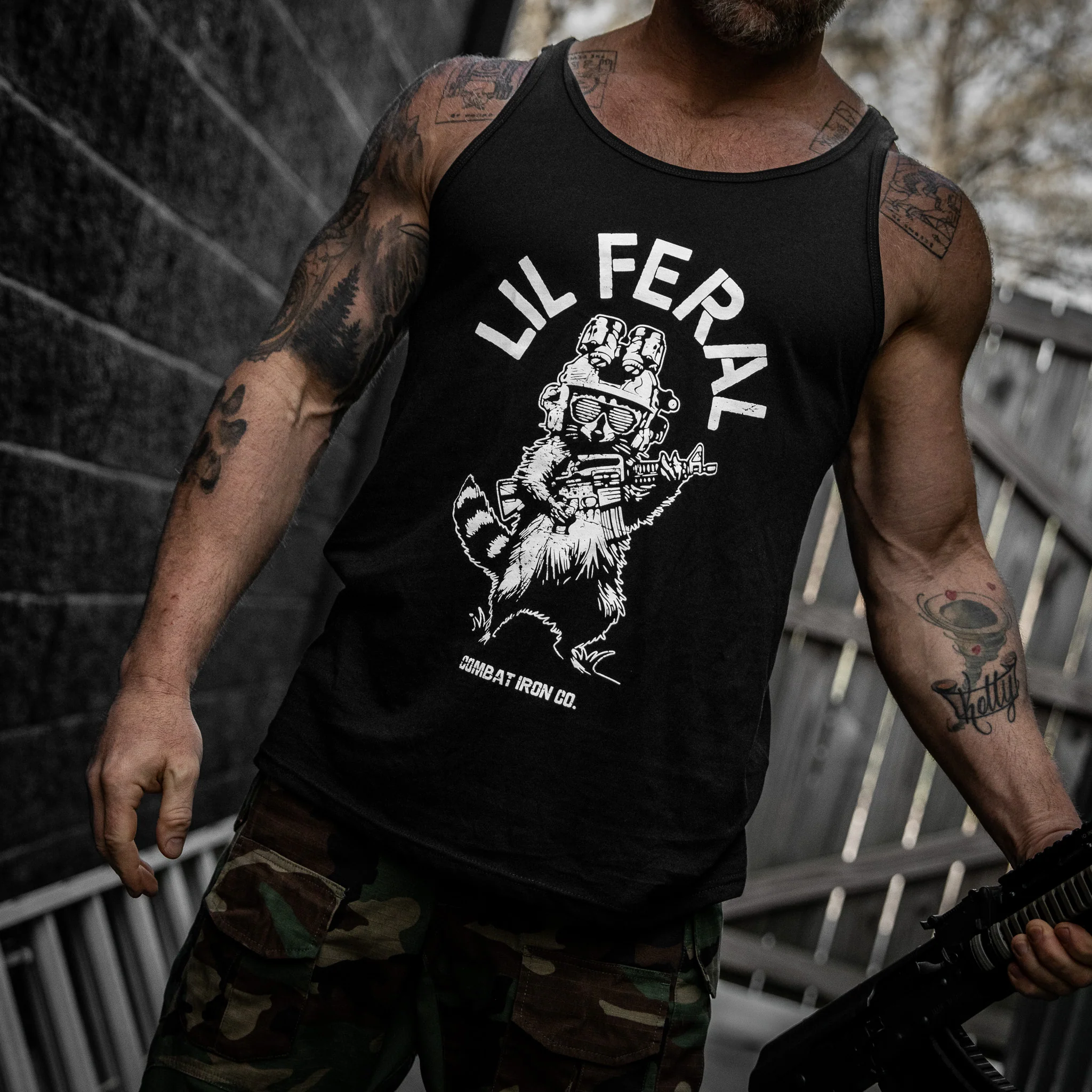 Lil Feral Raccoon Men's Tank - Image 2