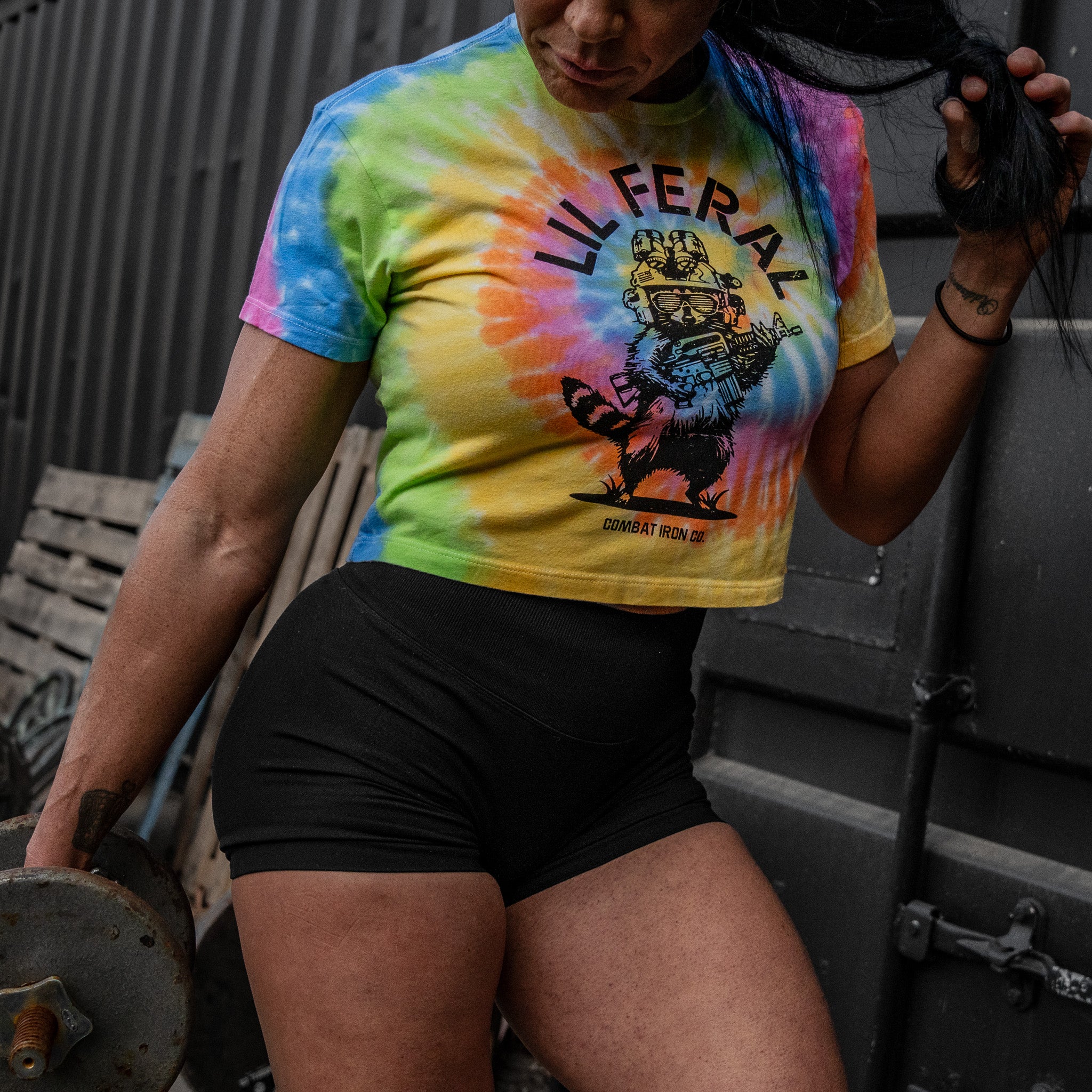 Lil Feral Raccoon Women's Crop T-Shirt - Image 23