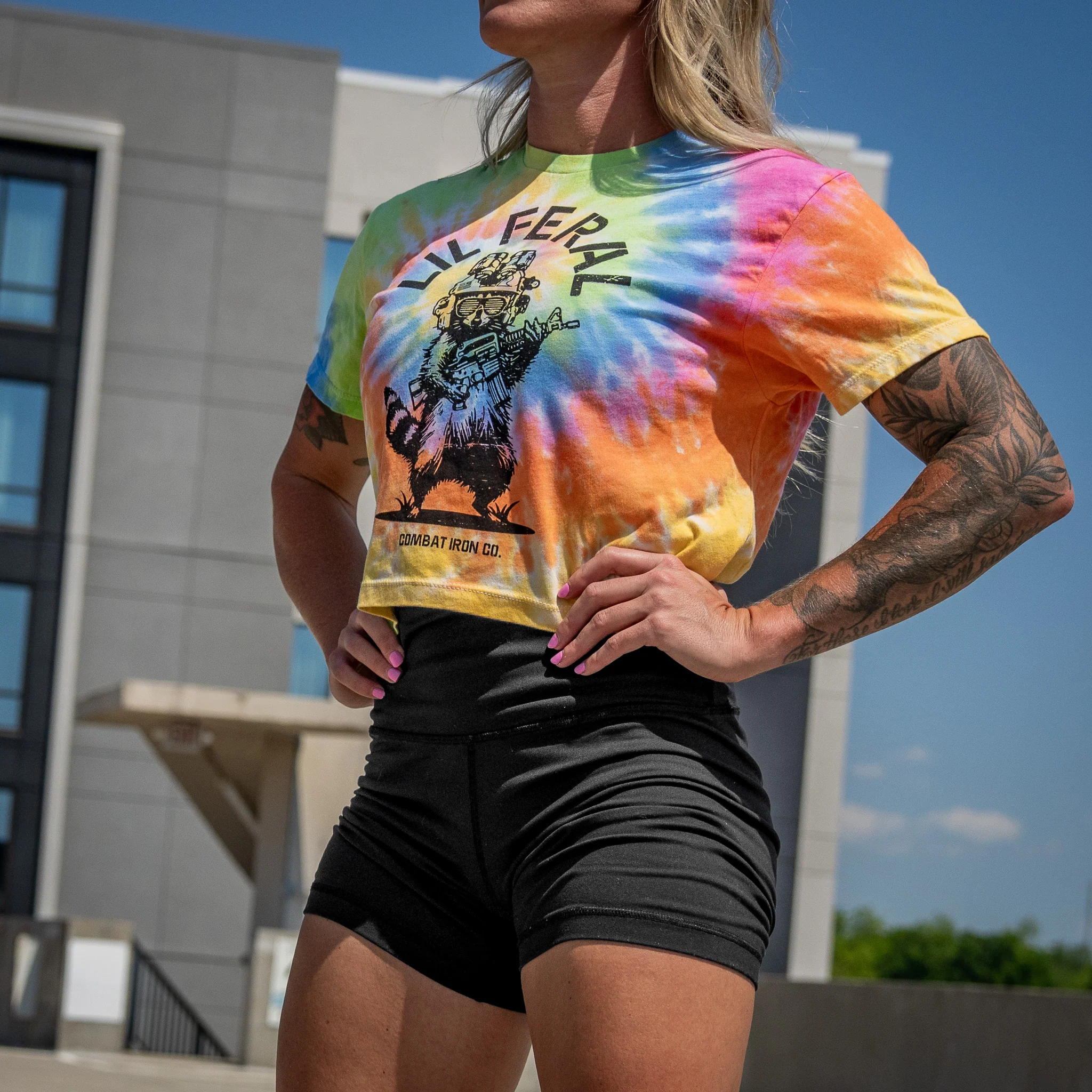 Lil Feral Raccoon Women's Crop T-Shirt - Image 25