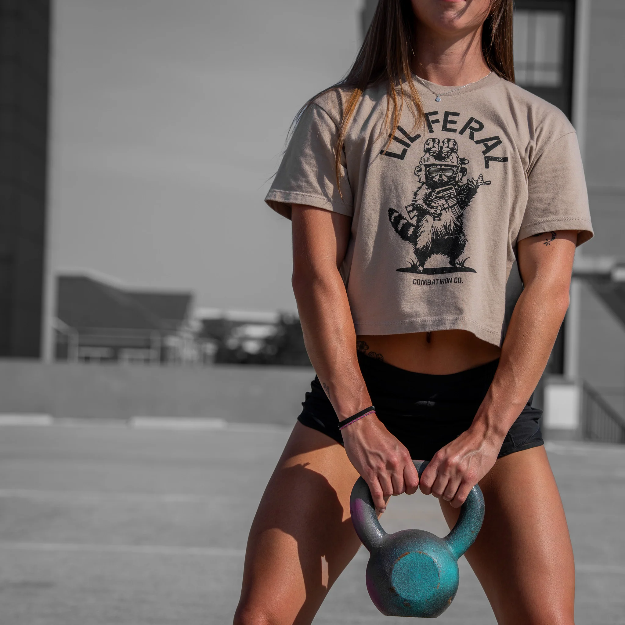 Lil Feral Raccoon Women's Crop T-Shirt - Image 5