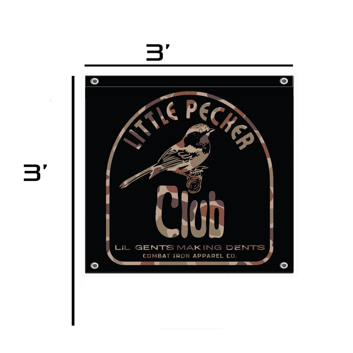 Little Pecker Club 3' X 3' Wall Flag - Image 3