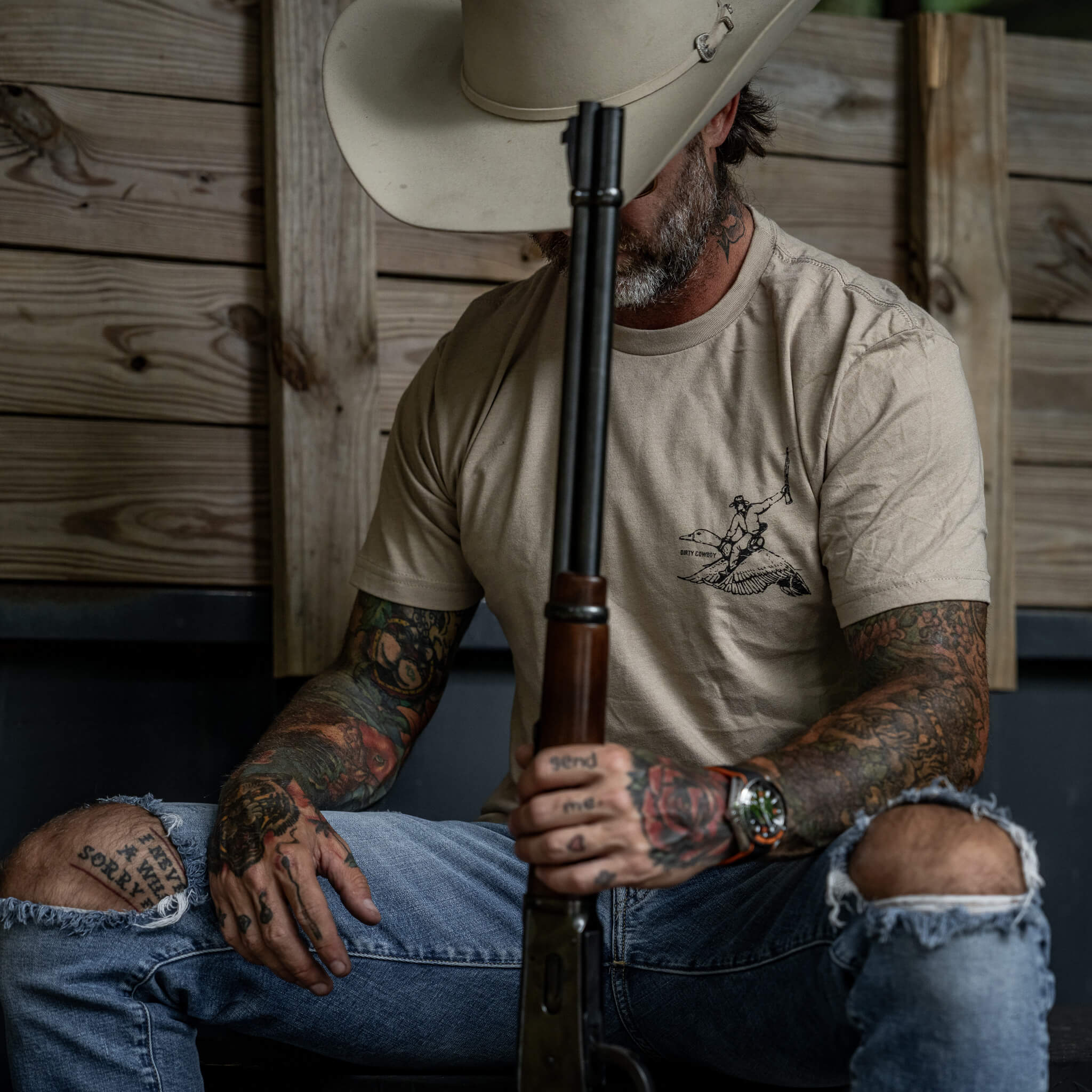 Live Dirty. Die Cowboy Men's T-Shirt - Image 8