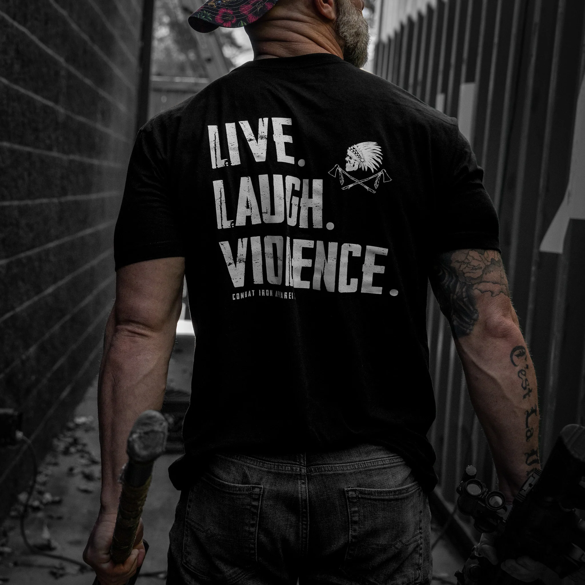 Live. Laugh. Violence. Men's T-Shirt - Image 3