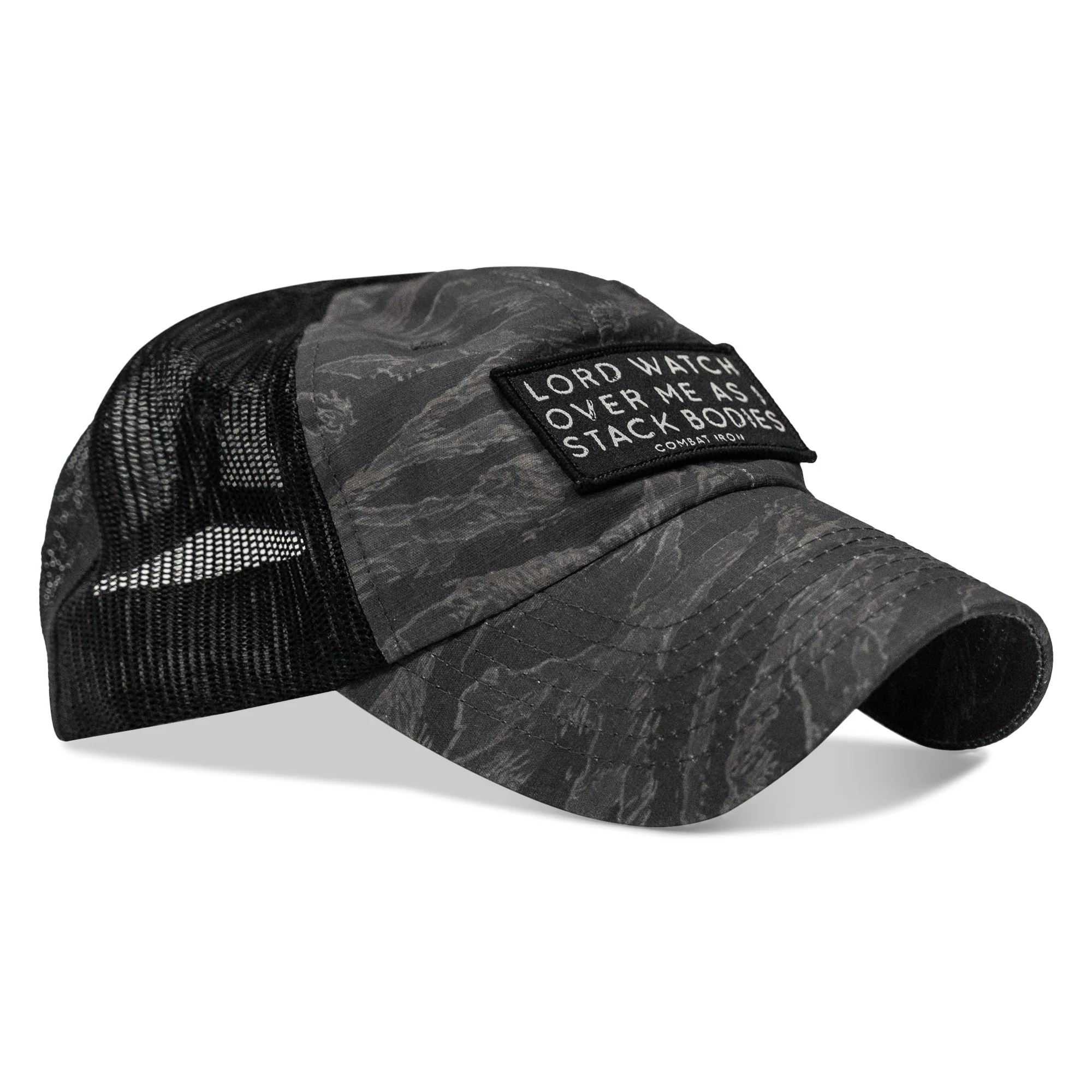 Lord Watch Over Me As I Stack Bodies Patch Tactical Ripstop Mesh Snapback Hat - Image 15