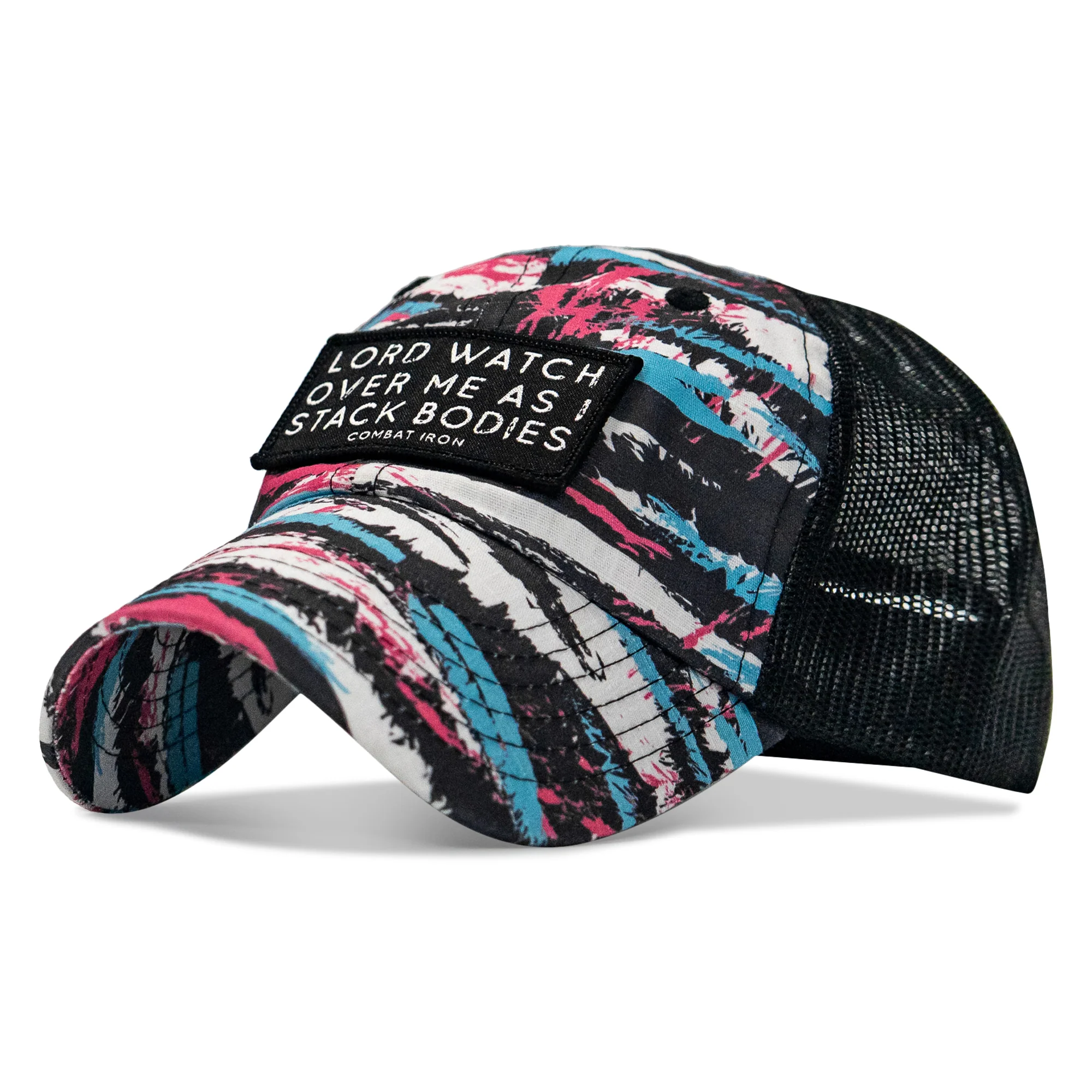 Lord Watch Over Me As I Stack Bodies Patch Tactical Ripstop Mesh Snapback Hat - Image 23