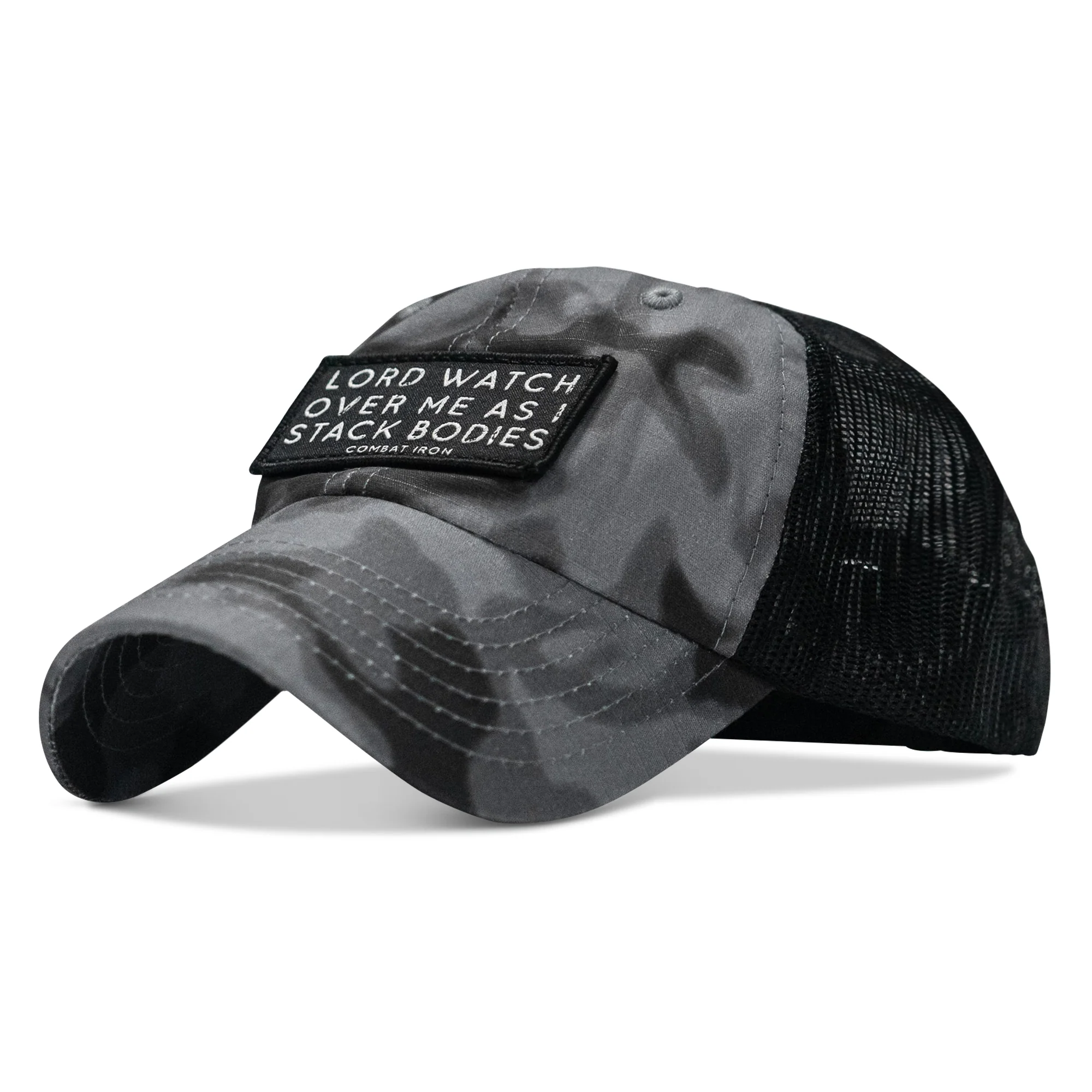 Lord Watch Over Me As I Stack Bodies Patch Tactical Ripstop Mesh Snapback Hat - Image 27