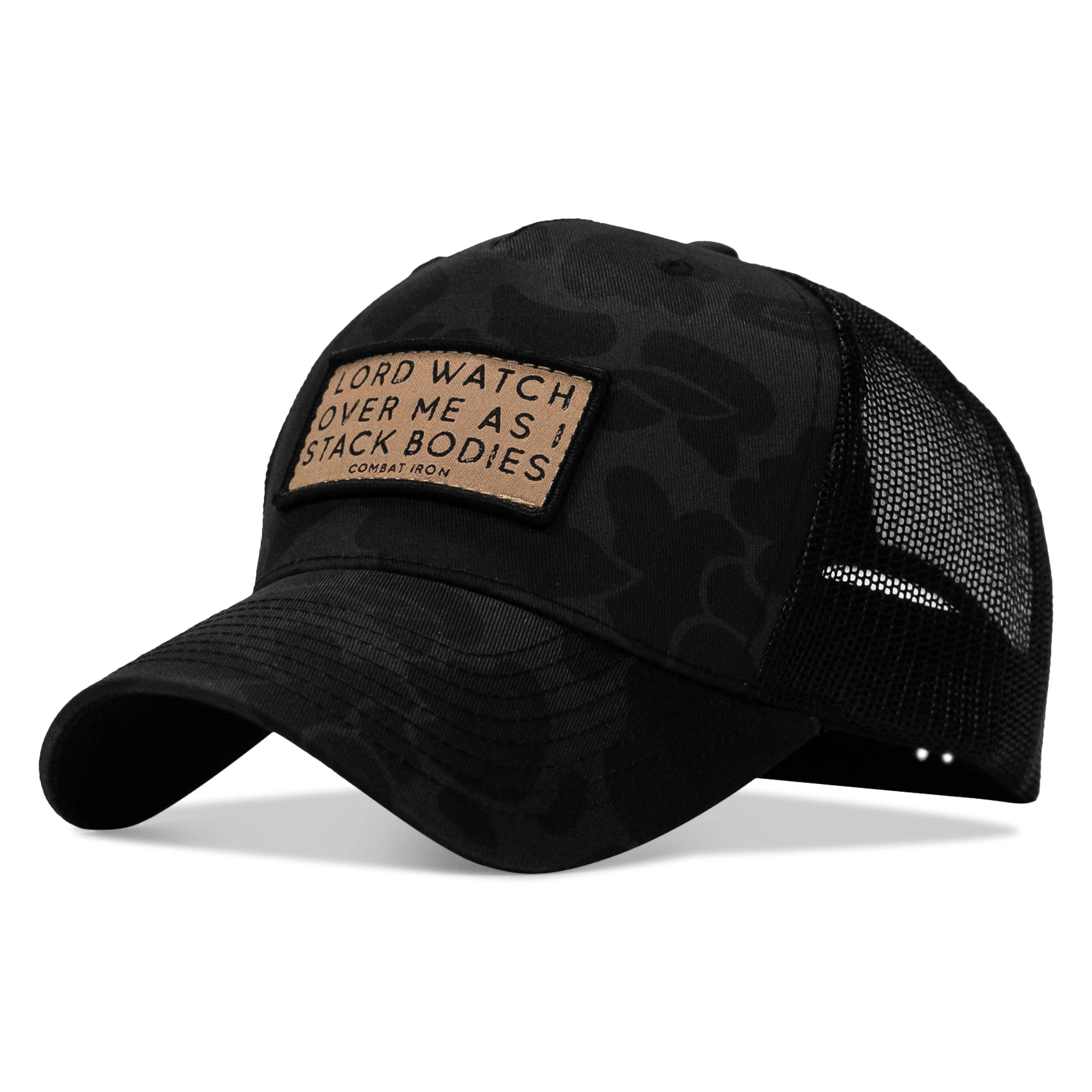 Lord Watch Over Me As I Stack Bodies Tan Patch Snapback Hat - Image 12
