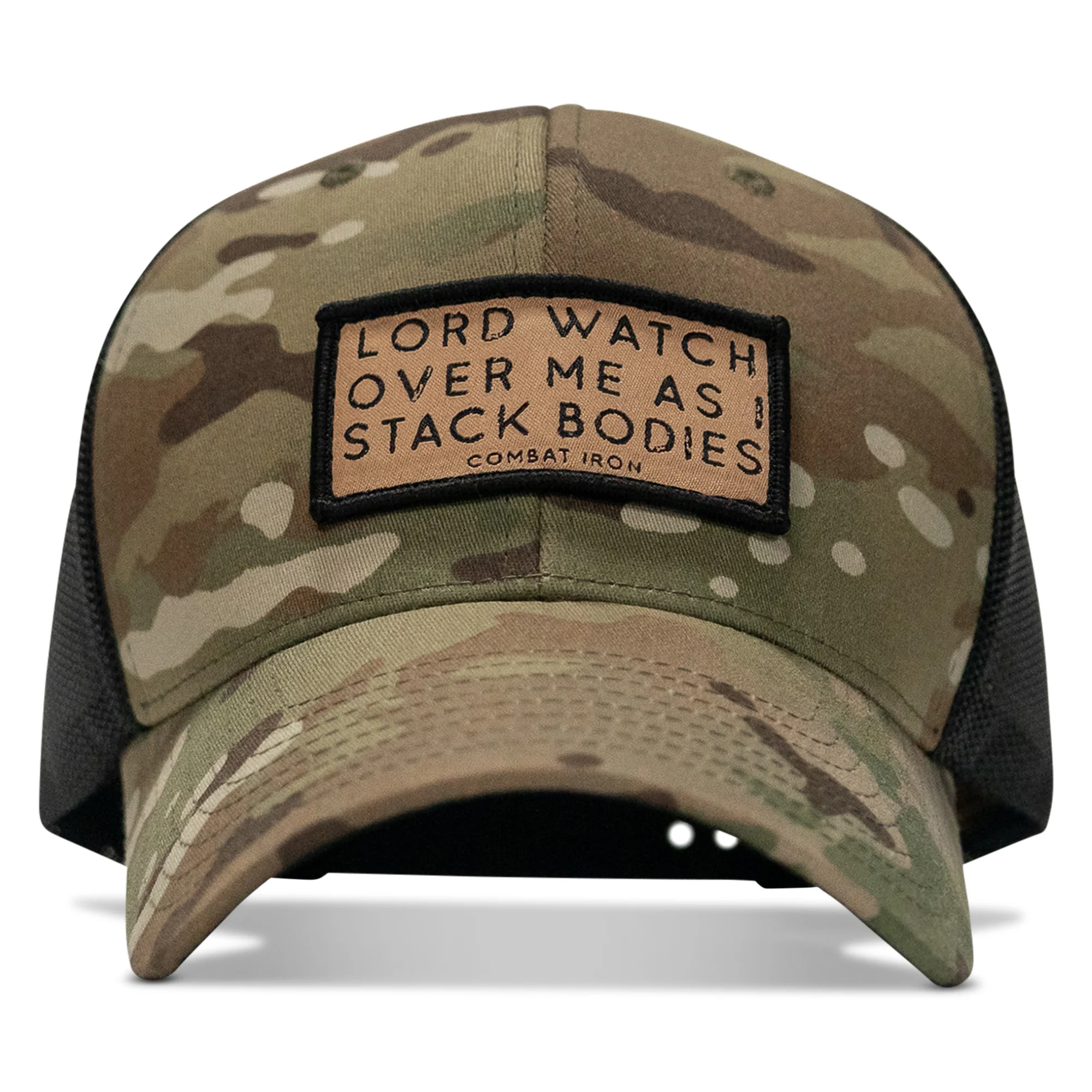 Lord Watch Over Me As I Stack Bodies Tan Patch Snapback Hat - Image 16