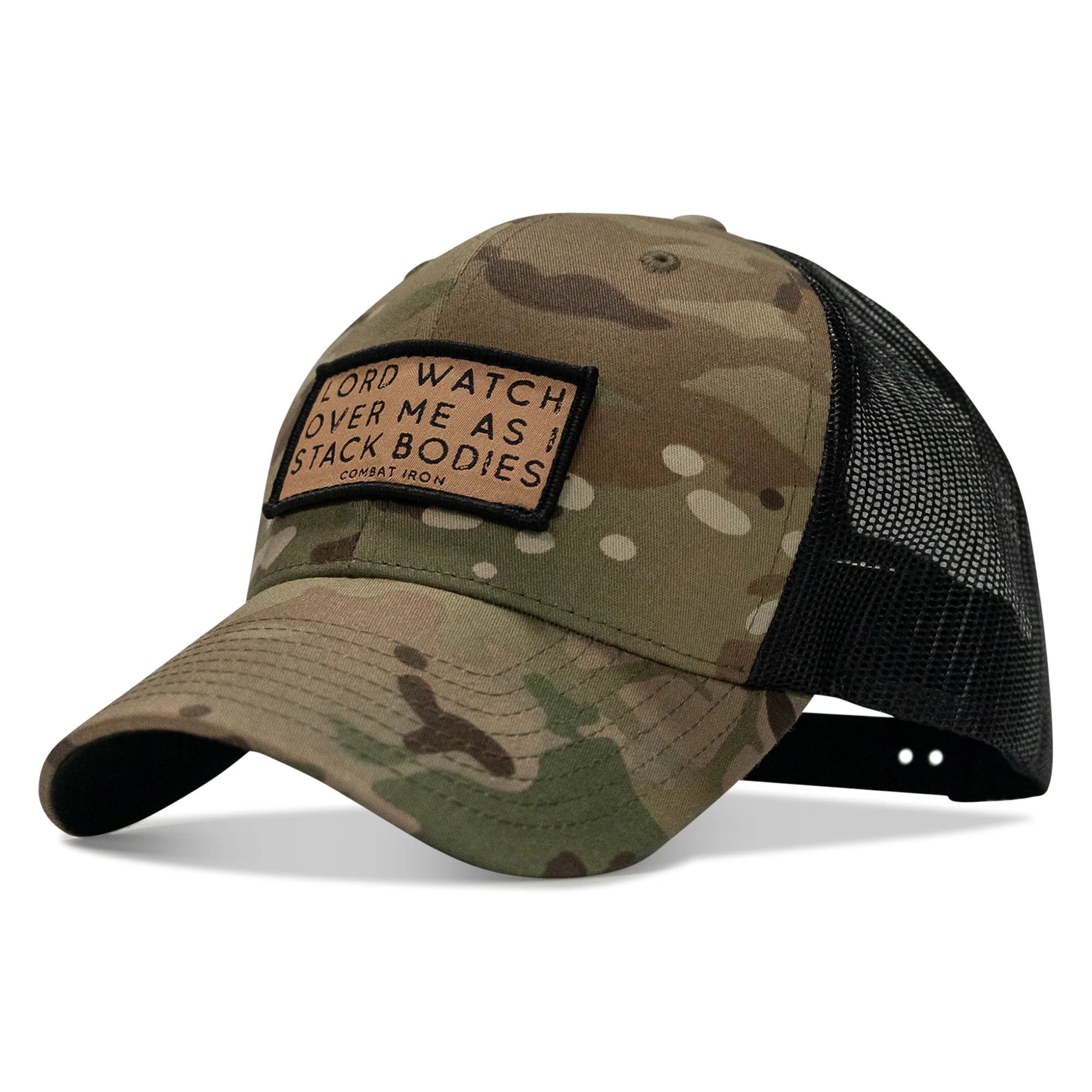 Lord Watch Over Me As I Stack Bodies Tan Patch Snapback Hat - Image 17