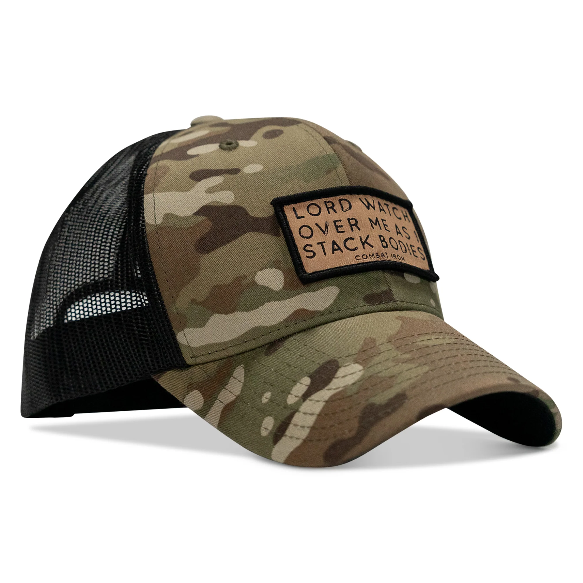 Lord Watch Over Me As I Stack Bodies Tan Patch Snapback Hat - Image 18