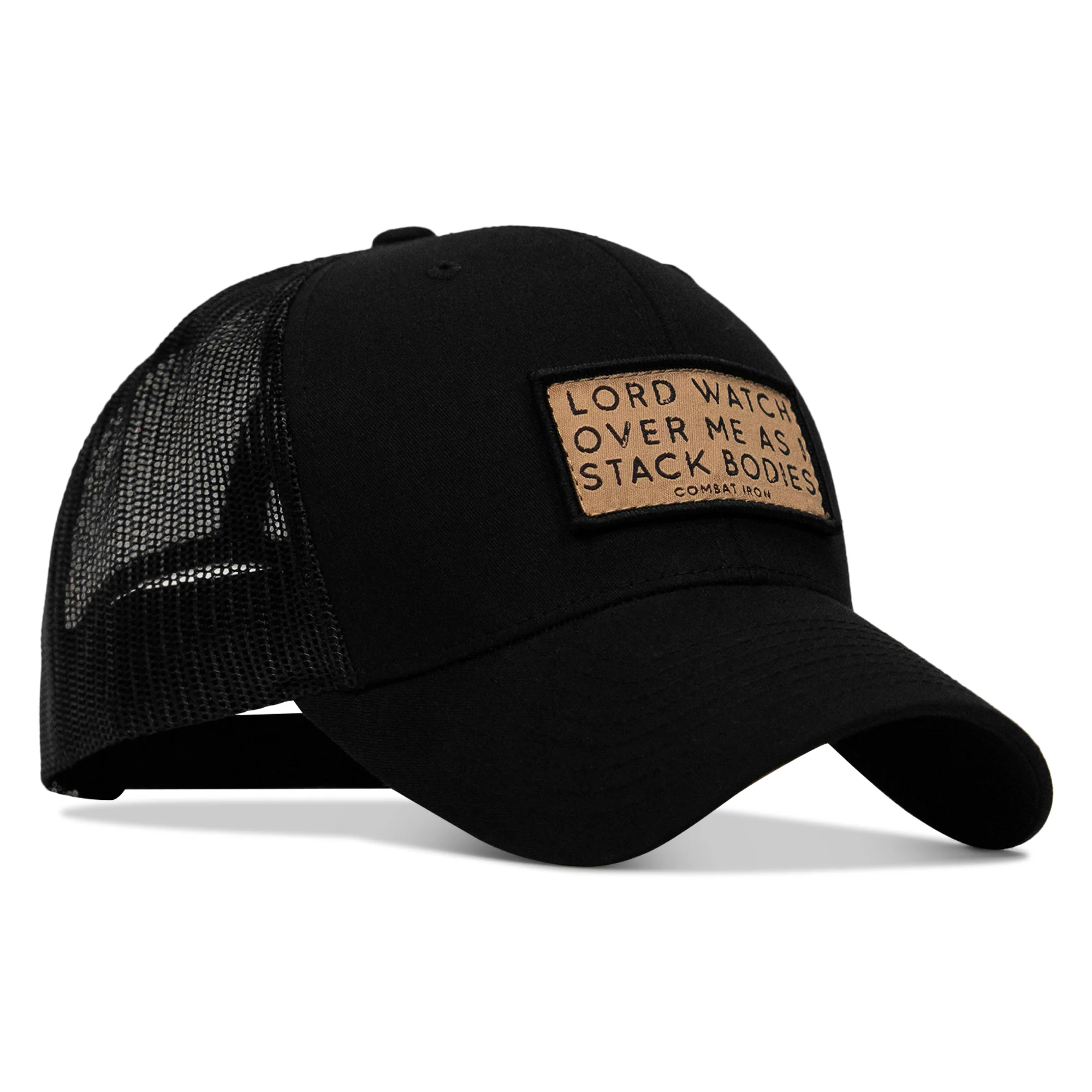Lord Watch Over Me As I Stack Bodies Tan Patch Snapback Hat - Image 2