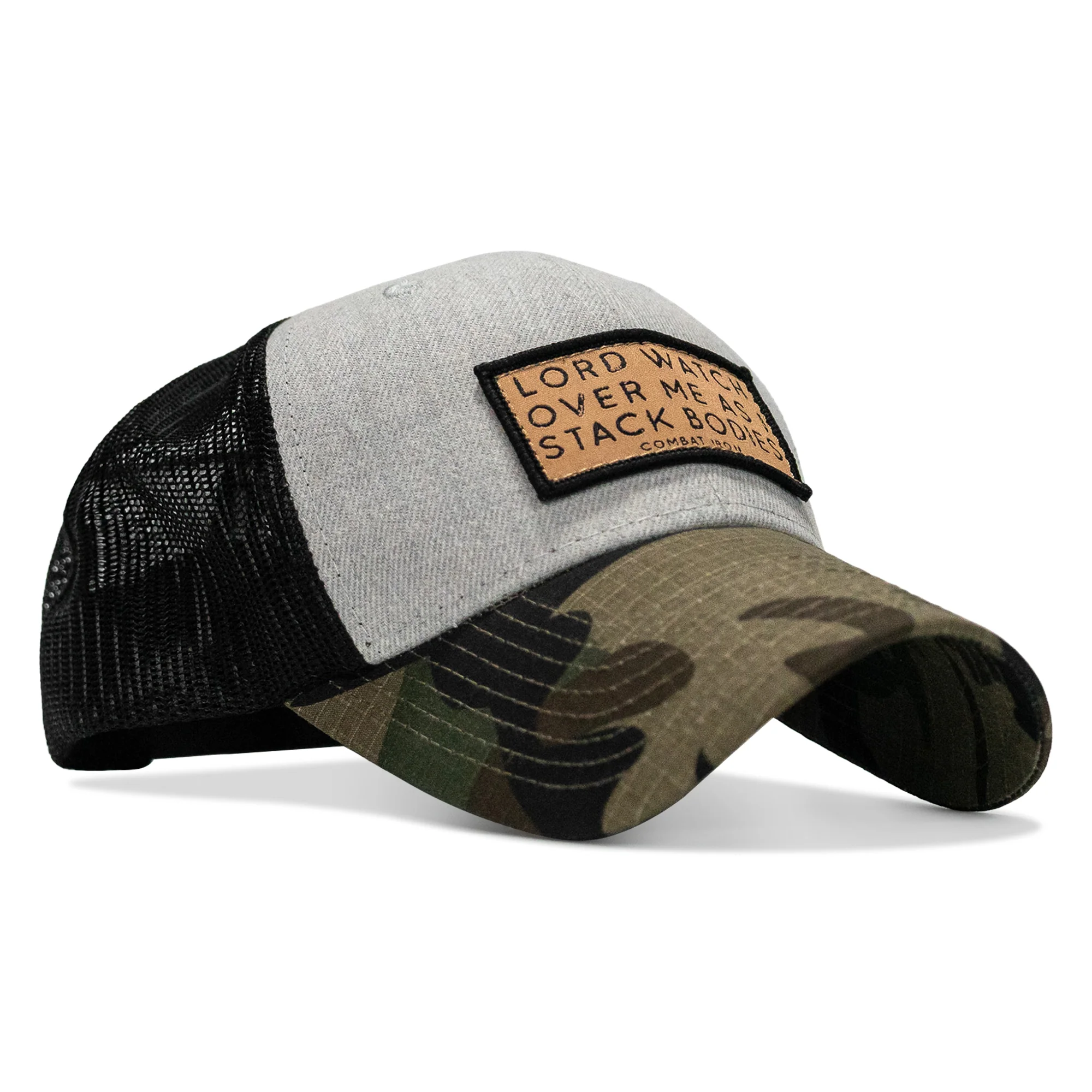 Lord Watch Over Me As I Stack Bodies Tan Patch Snapback Hat - Image 23
