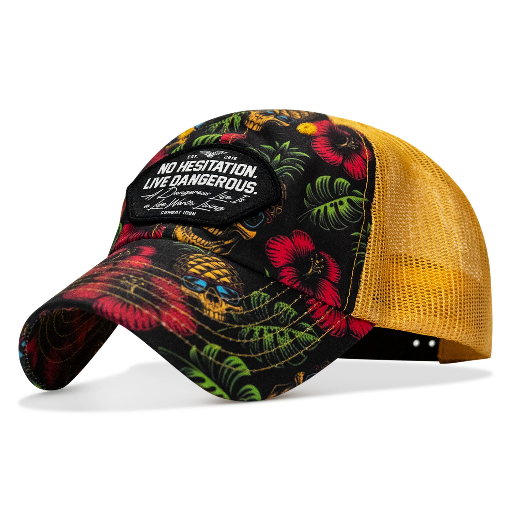 No Hesitation. Live Dangerous Patch Tactical Ripstop Mesh Snapback Hat - Image 2