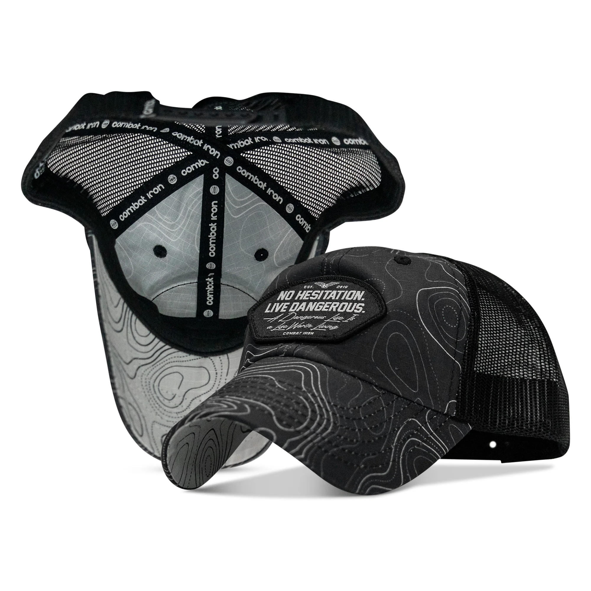 No Hesitation. Live Dangerous Patch Tactical Ripstop Mesh Snapback Hat - Image 31